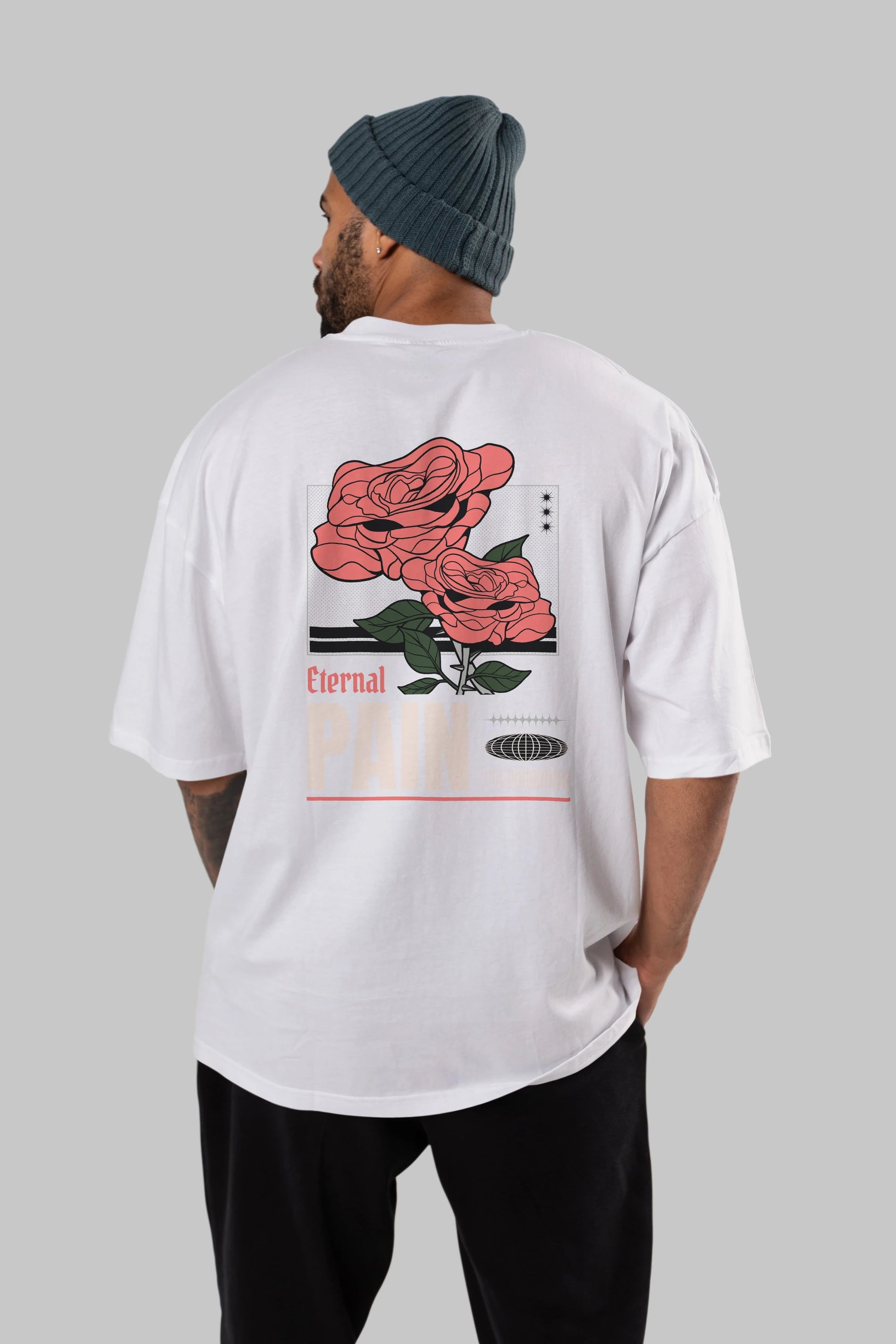 Eternal Pain Arka Baskılı Oversize t-shirt Erkek Kadın Unisex