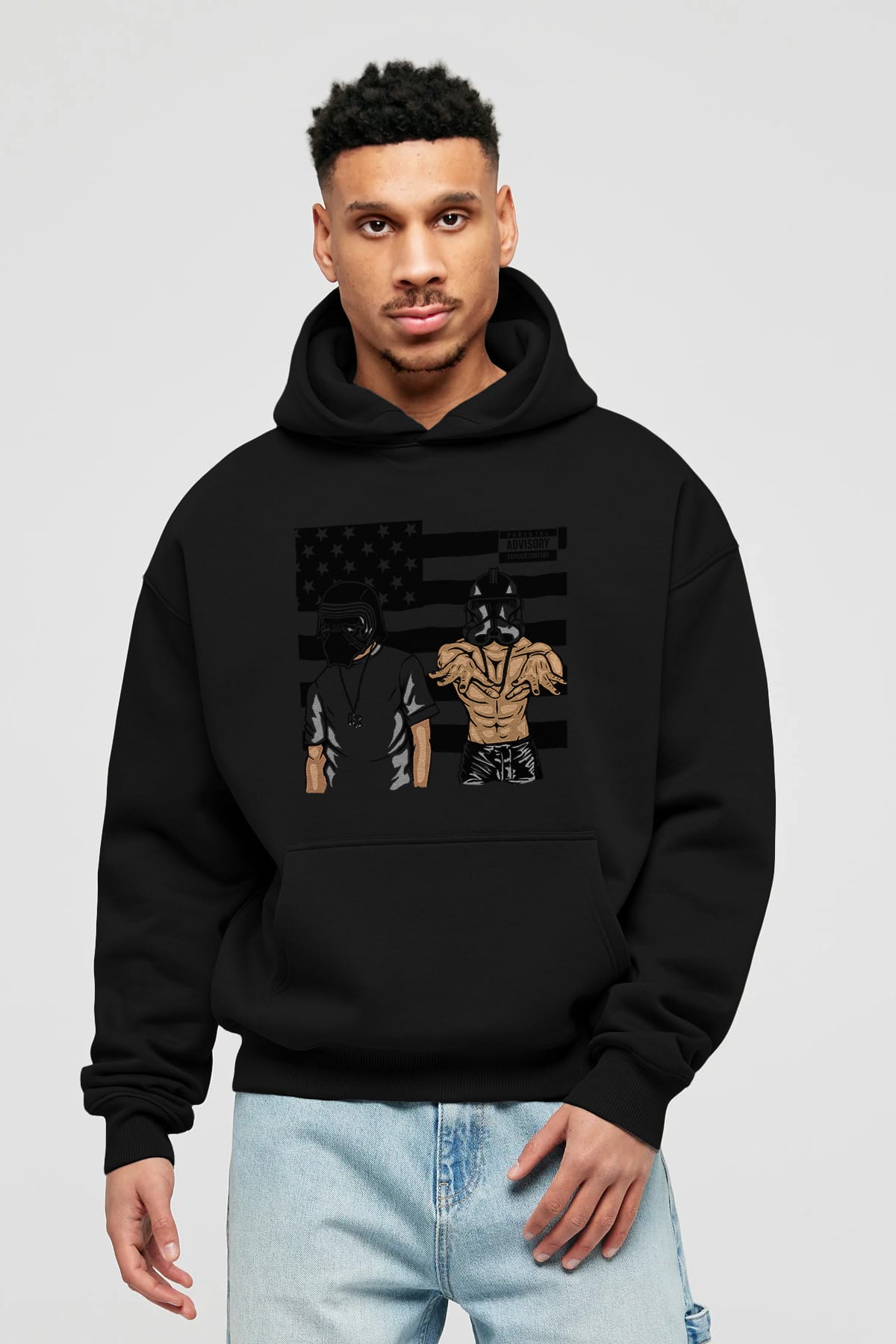 Darkonia Ön Baskılı Hoodie Oversize Kapüşonlu Sweatshirt Erkek Kadın Unisex