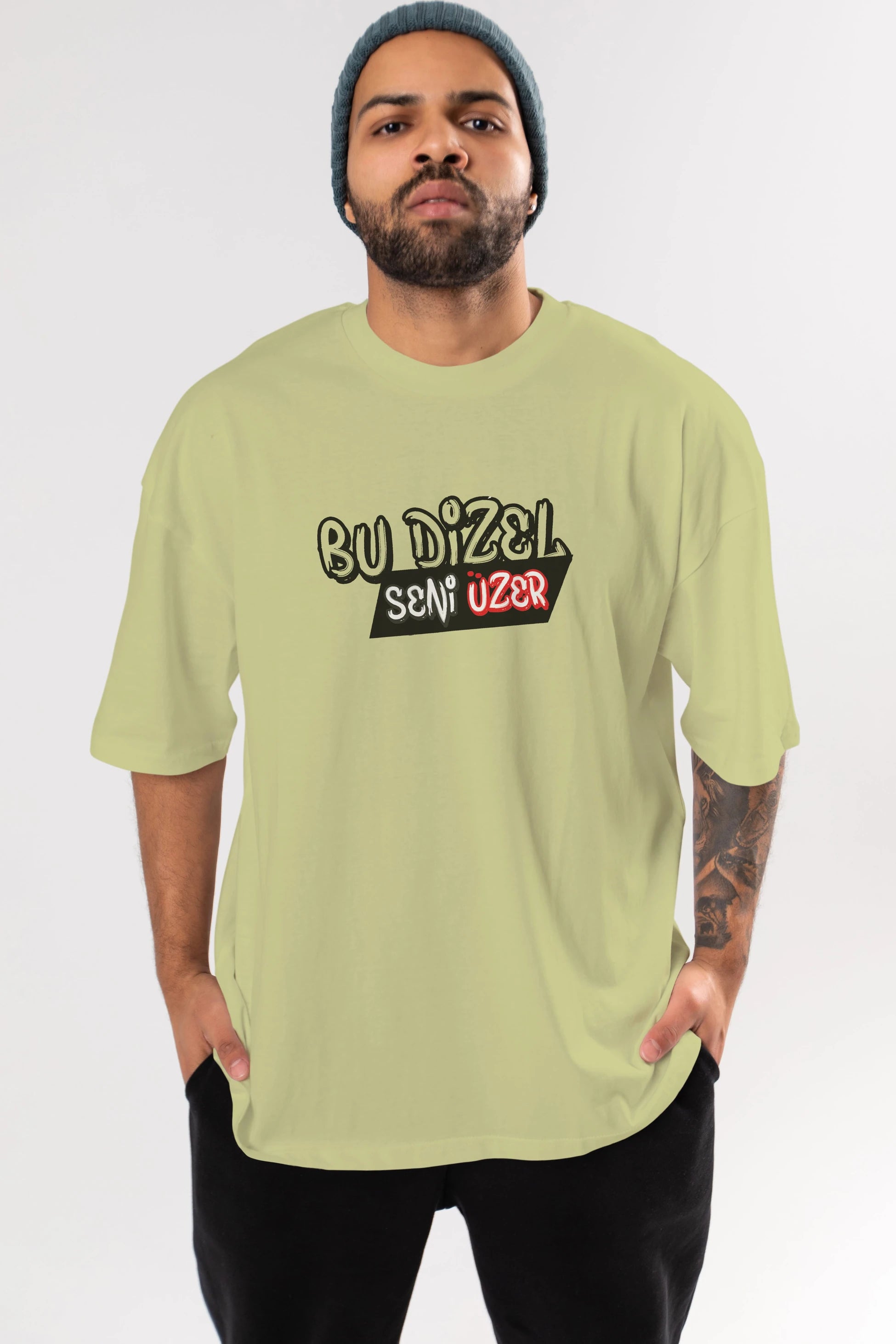 Bu Dizel Seni Üzer Ön Baskılı Oversize t-shirt %100 pamuk Erkek Kadın Unisex