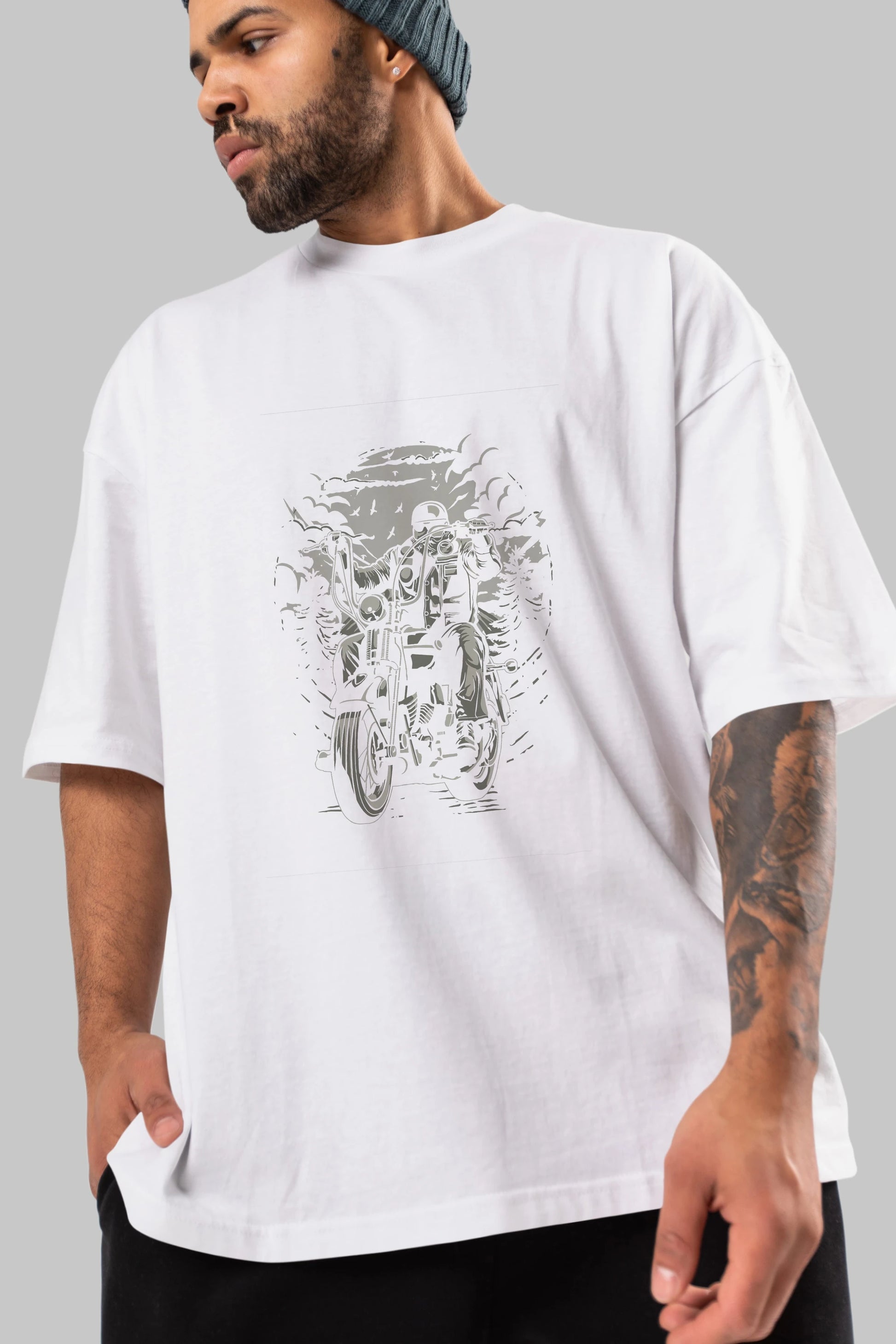 Live To Ride Ön Baskılı Oversize t-shirt Erkek Kadın Unisex %100 Pamuk tişort