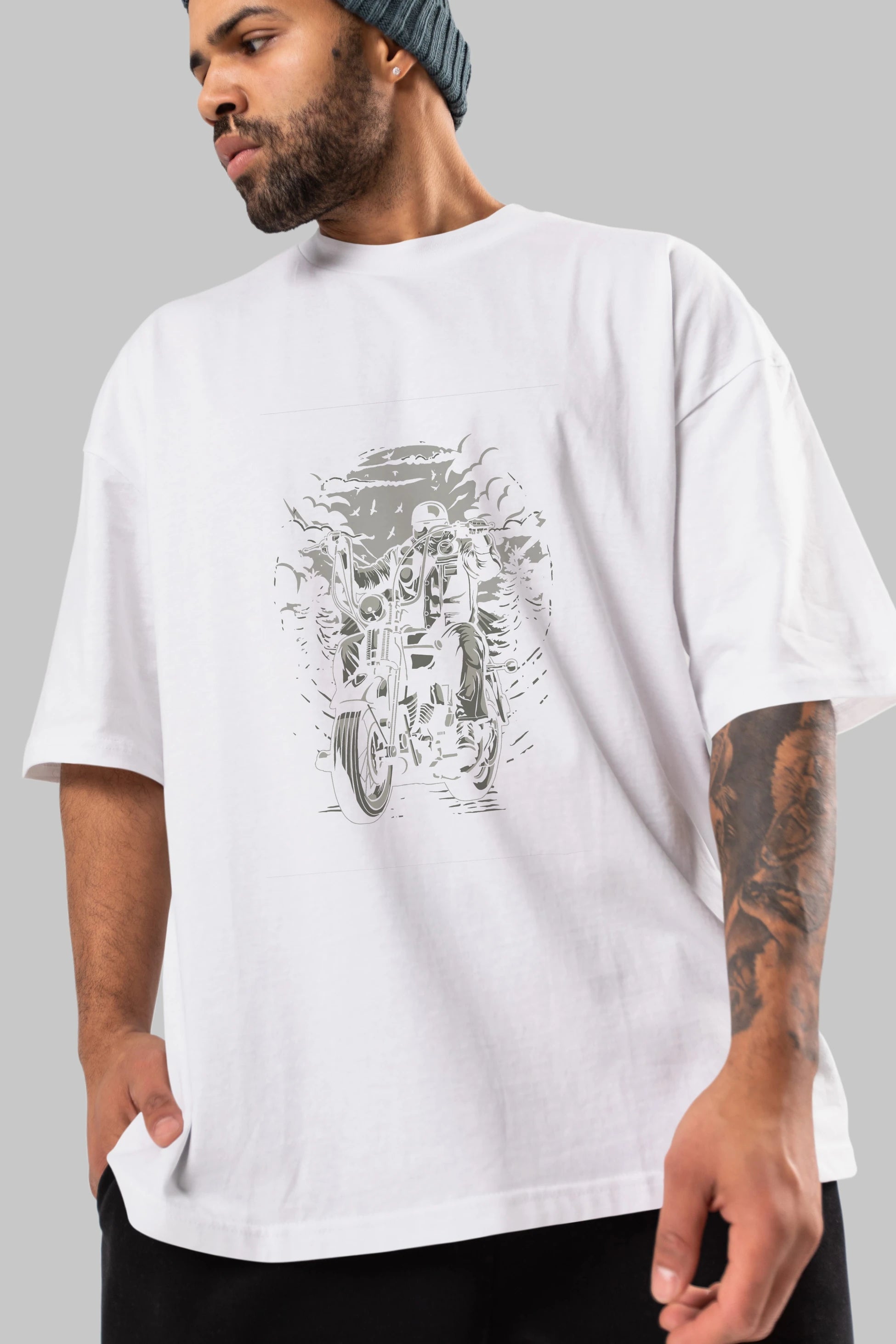 Live To Ride Ön Baskılı Oversize t-shirt Erkek Kadın Unisex %100 Pamuk tişort
