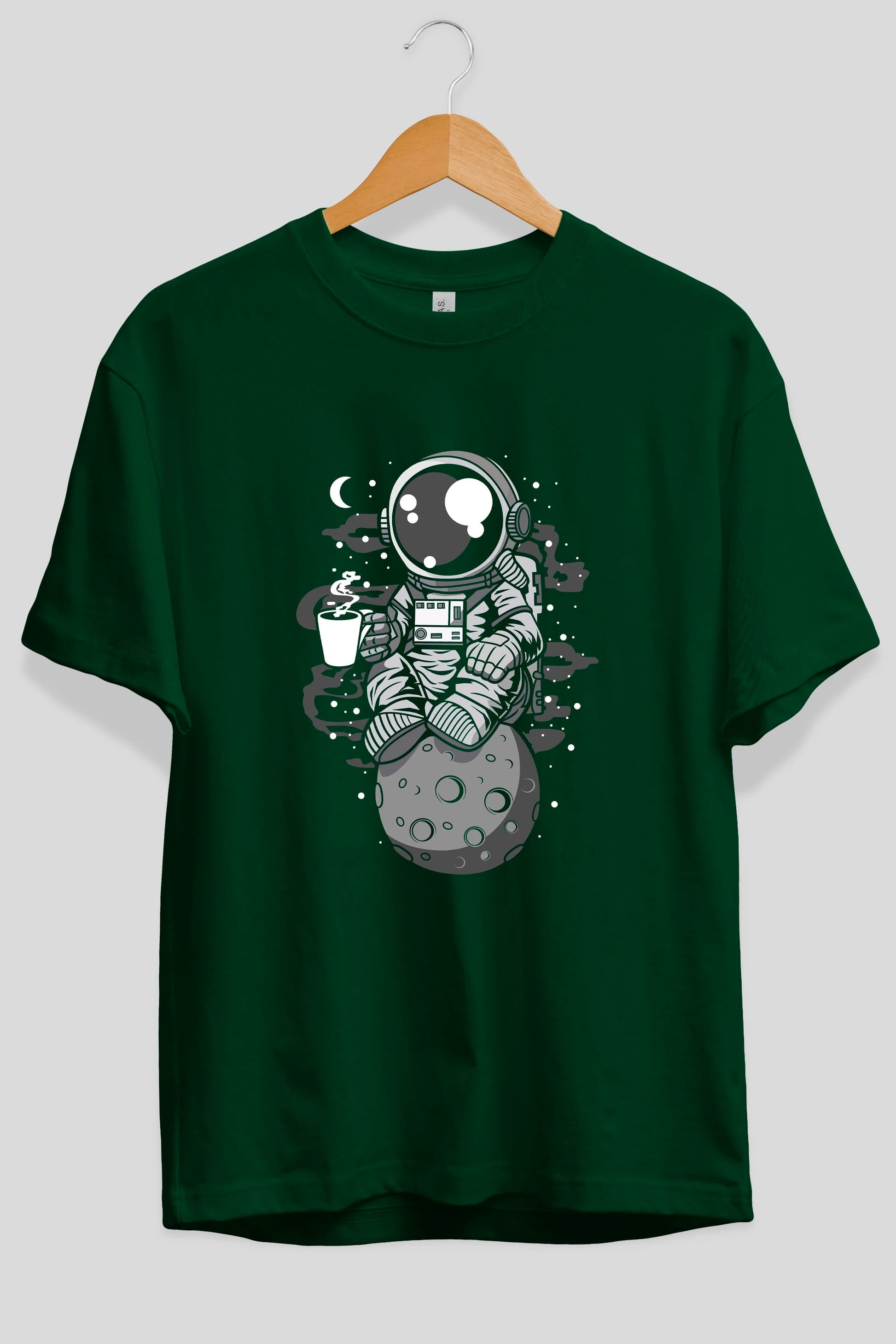 Astronaut Coffee Ön Baskılı Oversize t-shirt Erkek Kadın Unisex