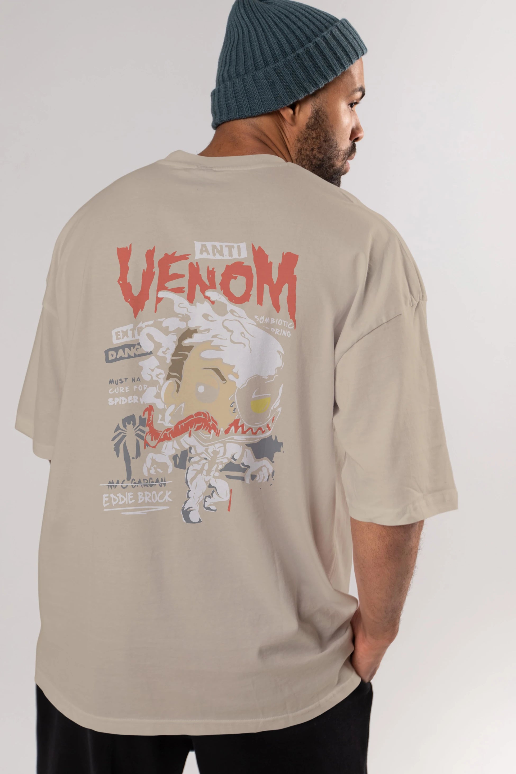 Venom (9) Arka Baskılı Oversize t-shirt Erkek Kadın Unisex %100 Pamuk Bisiklet Yaka tişort