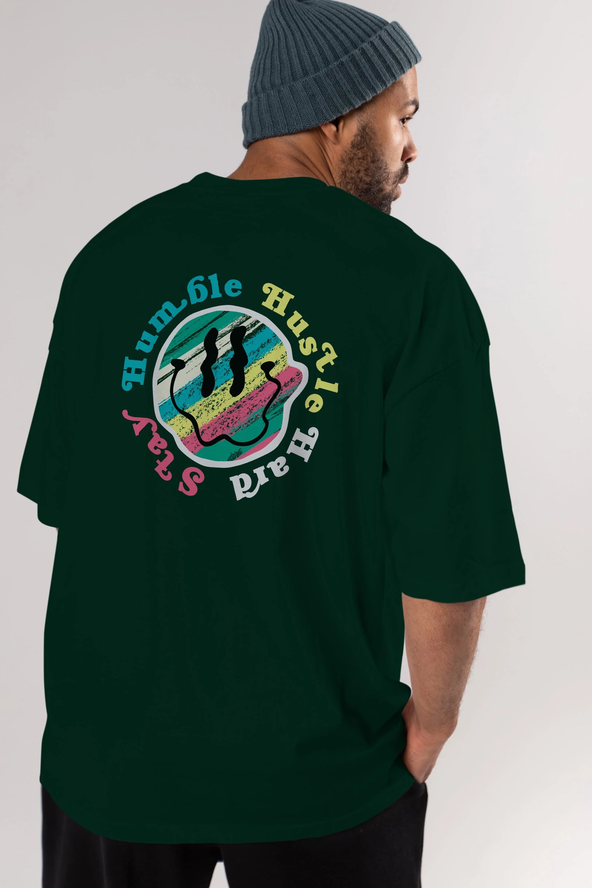 Stay Humble 2 Arka Baskılı Oversize t-shirt Erkek Kadın Unisex