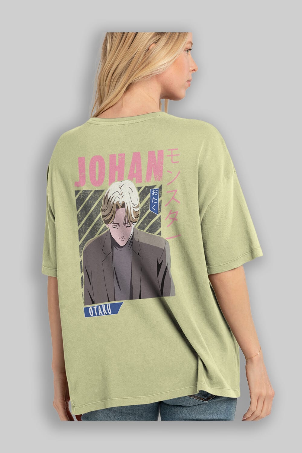 Johan Liebert MONSTER Anime Arka Baskılı Oversize t-shirt Erkek Kadın Unisex