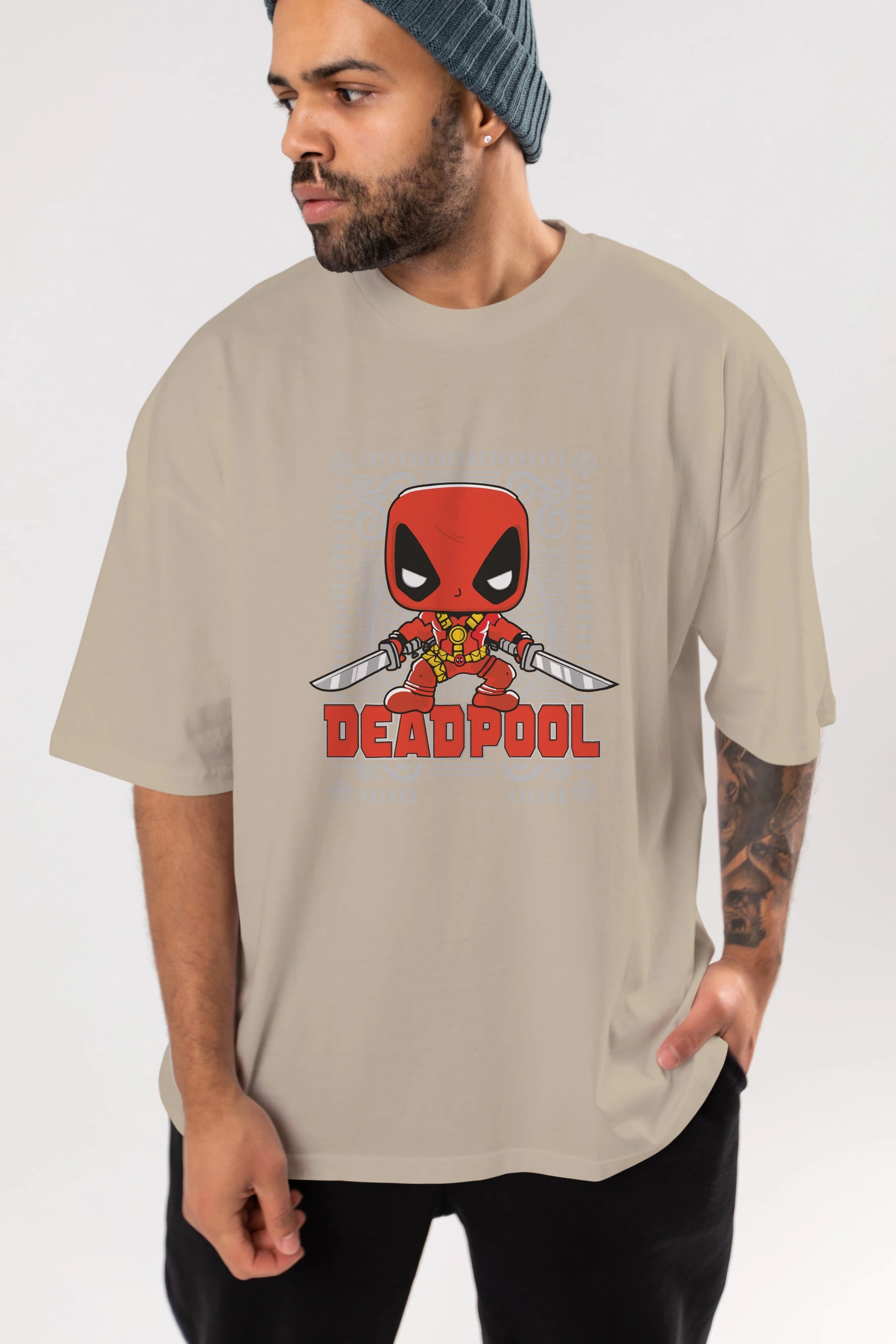 Deadpool (17) Ön Baskılı Oversize t-shirt Erkek Kadın Unisex %100 Pamuk Bisiklet Yaka tişort