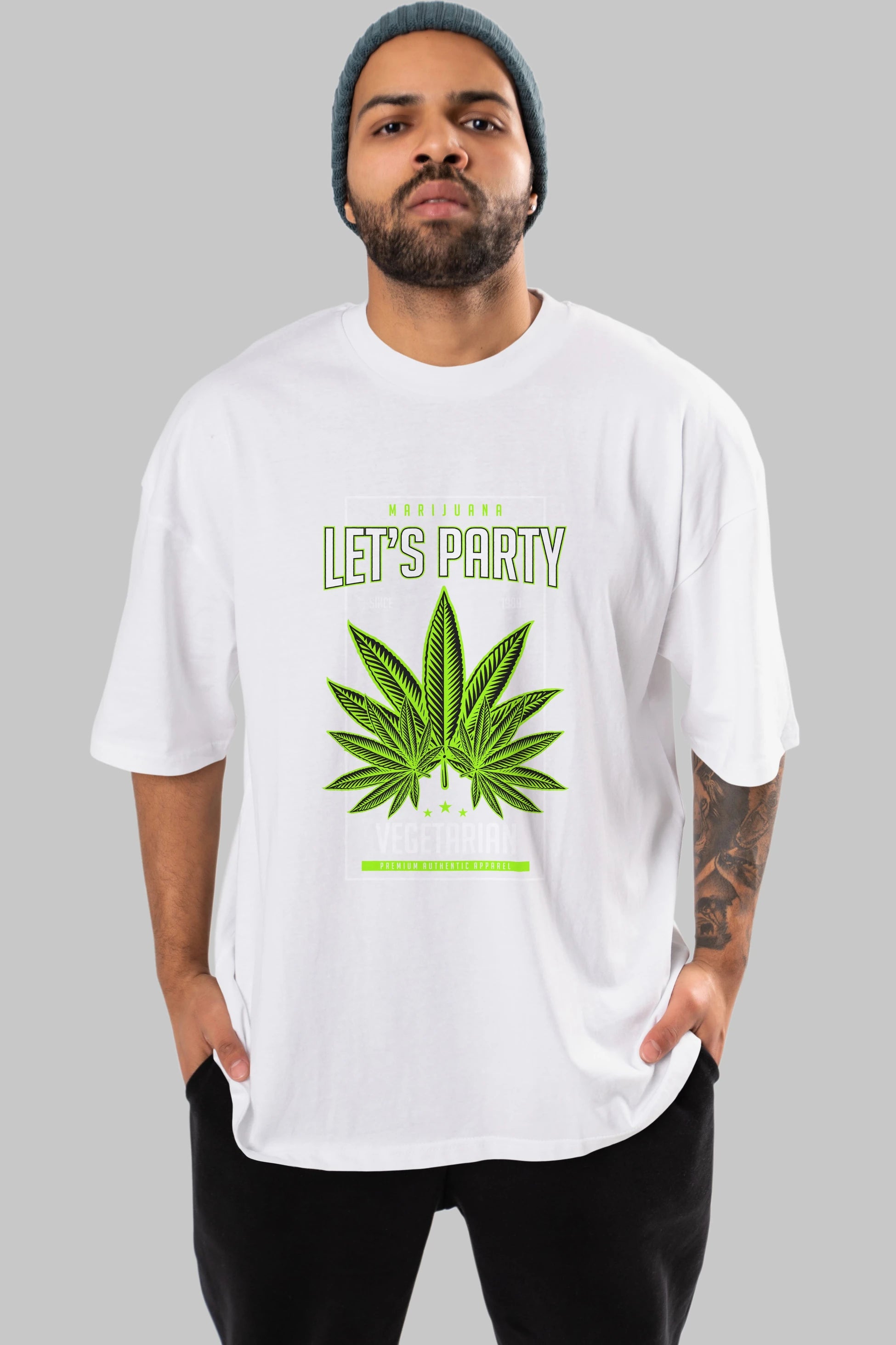 Lets Party Ön Baskılı Oversize t-shirt Erkek Kadın Unisex