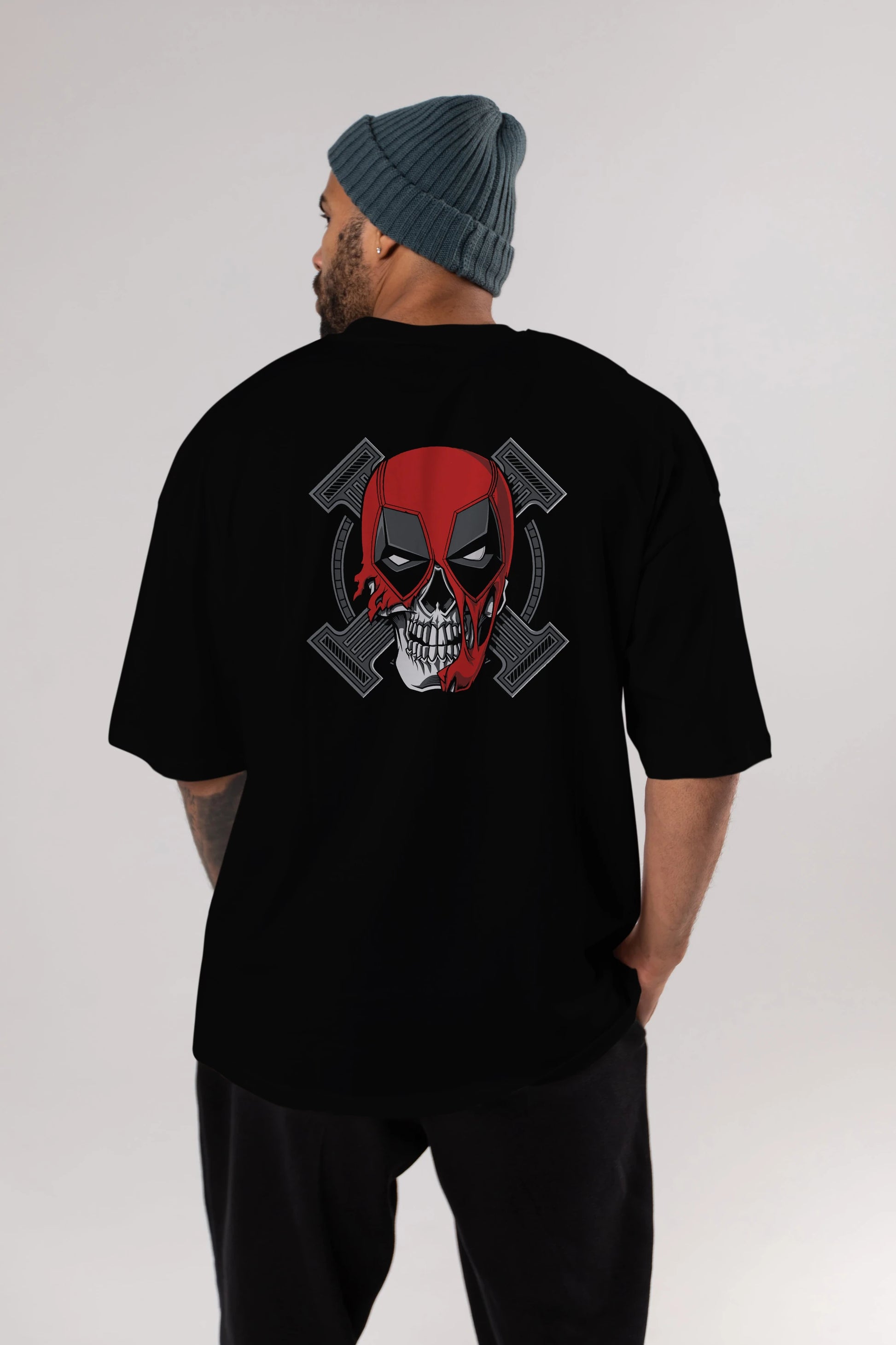 Deadpool (7) Arka Baskılı Oversize t-shirt Erkek Kadın Unisex %100 Pamuk Bisiklet Yaka tişort