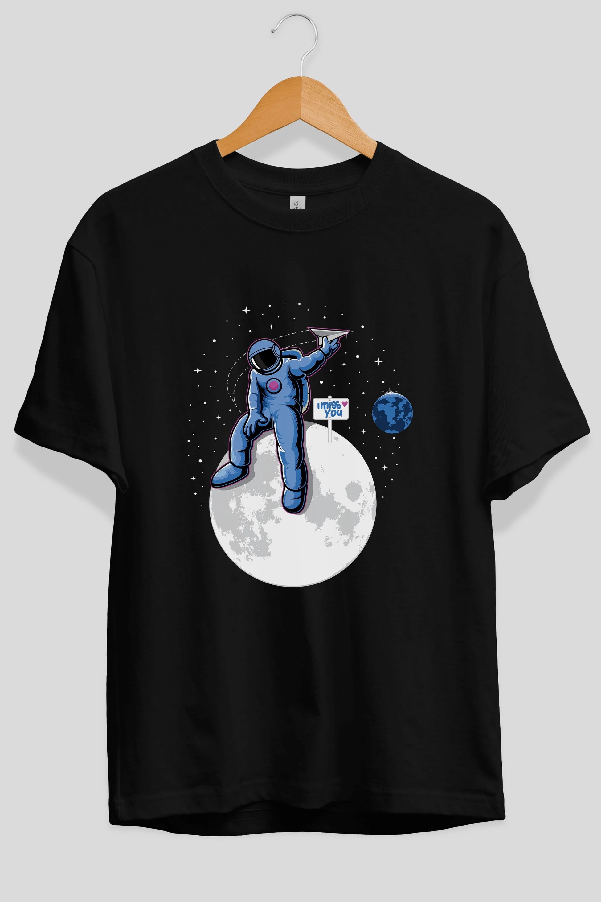 Astro Missing Earth Ön Baskılı Oversize t-shirt Erkek Kadın Unisex