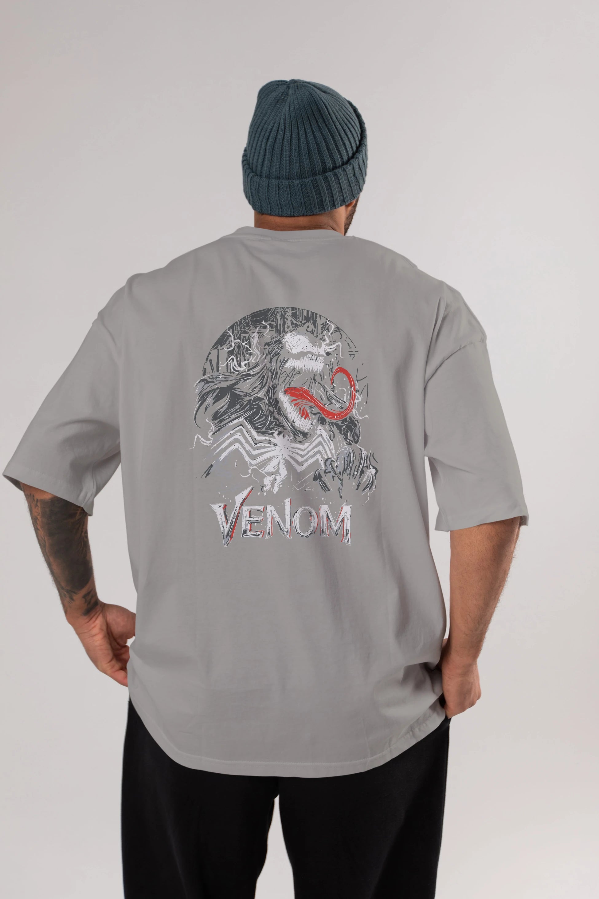 Venom (13) Arka Baskılı Oversize t-shirt Erkek Kadın Unisex %100 Pamuk Bisiklet Yaka tişort