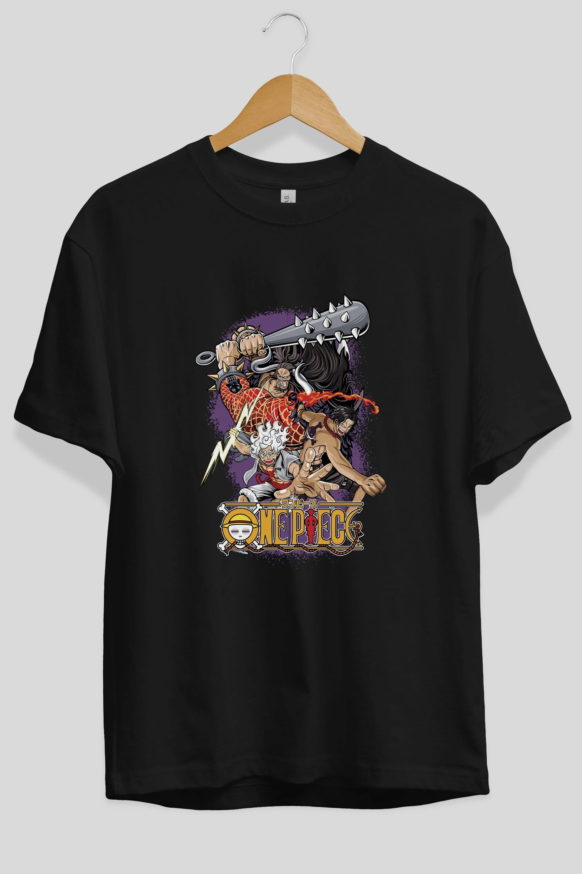ONE PIECE (6) Anime Ön Baskılı Oversize t-shirt %100 pamuk Erkek Kadın Unisex