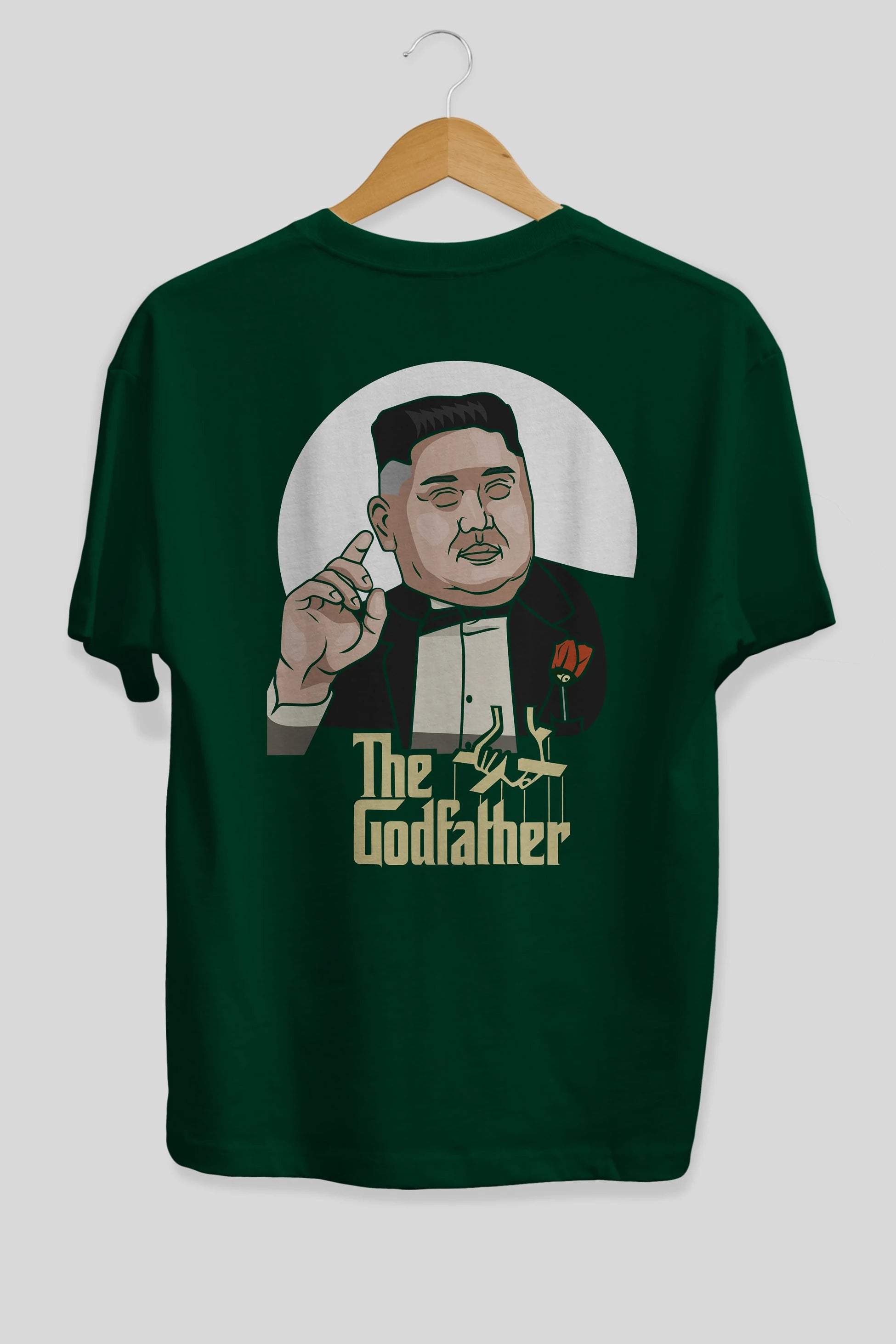 Godfather Jong Un Arka Baskılı Oversize t-shirt Erkek Kadın Unisex %100 Pamuk tişort