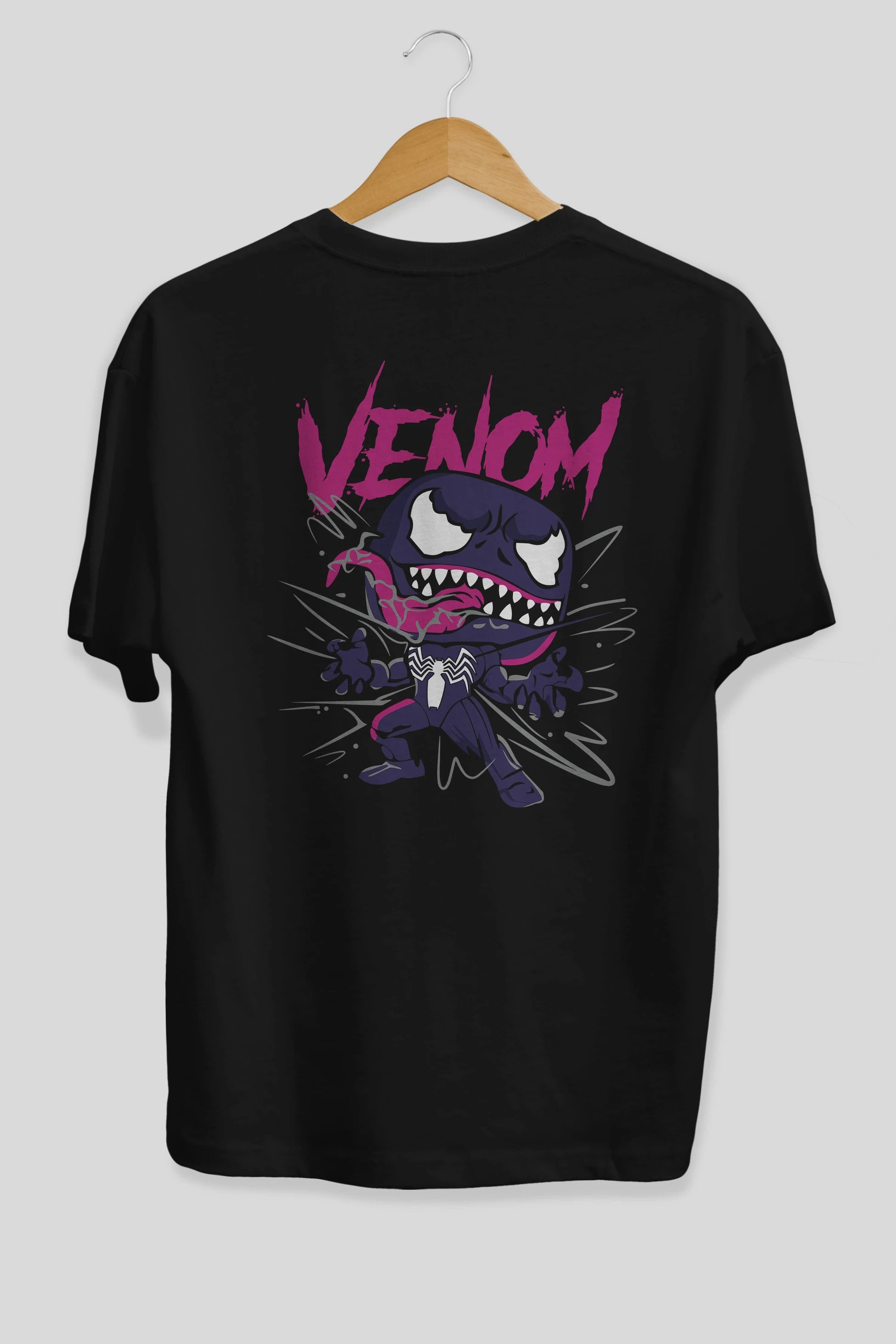 Venom (20) Arka Baskılı Oversize t-shirt Erkek Kadın Unisex %100 Pamuk Bisiklet Yaka tişort