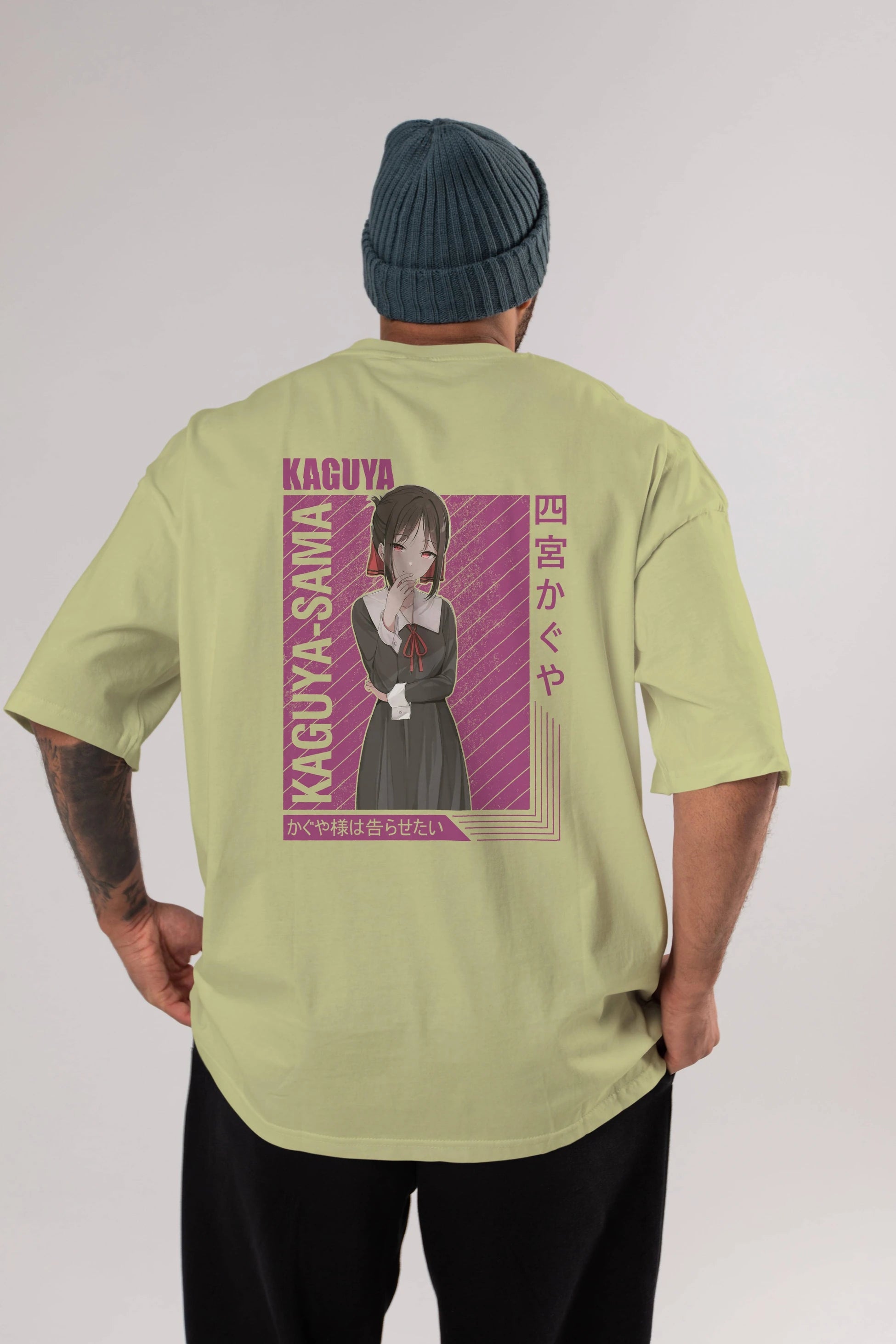 Kaguya Shinomiya 4 1 Anime Arka Baskılı Oversize t-shirt Erkek Kadın Unisex