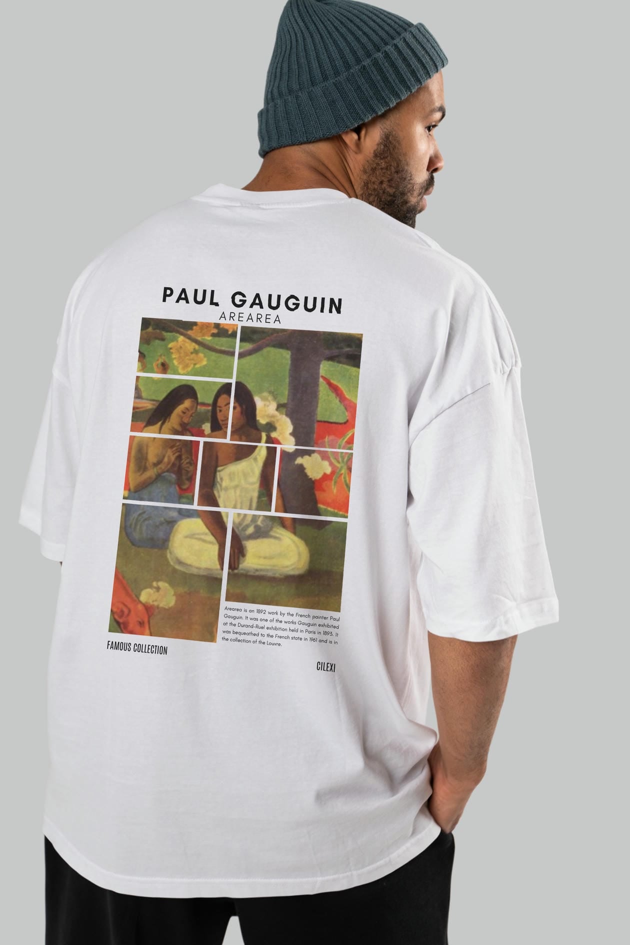 Paul Gauguin Arearea Arka Baskılı Oversize t-shirt Erkek Kadın Bisiklet Yaka Pamuk tişort