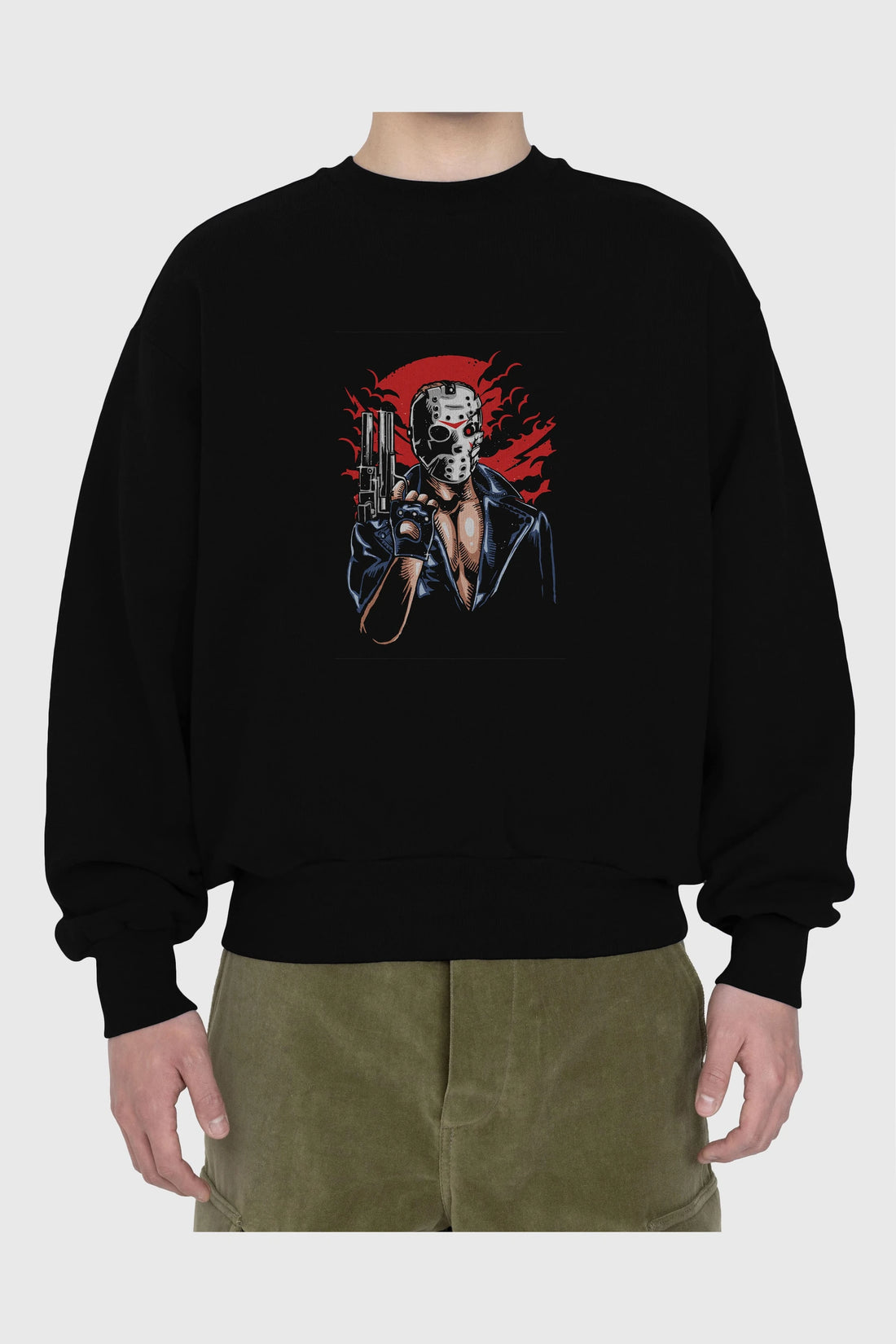 Jason Will Be Back Ön Baskılı Oversize Sweatshirt Erkek Kadın Unisex