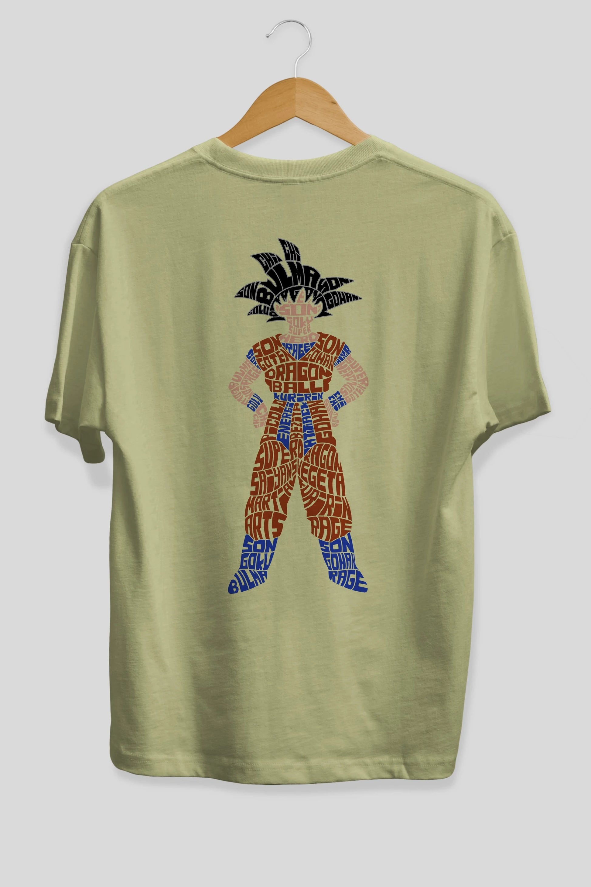 Goku Arka Baskılı Oversize t-shirt %100 pamuk Erkek Kadın Unisex