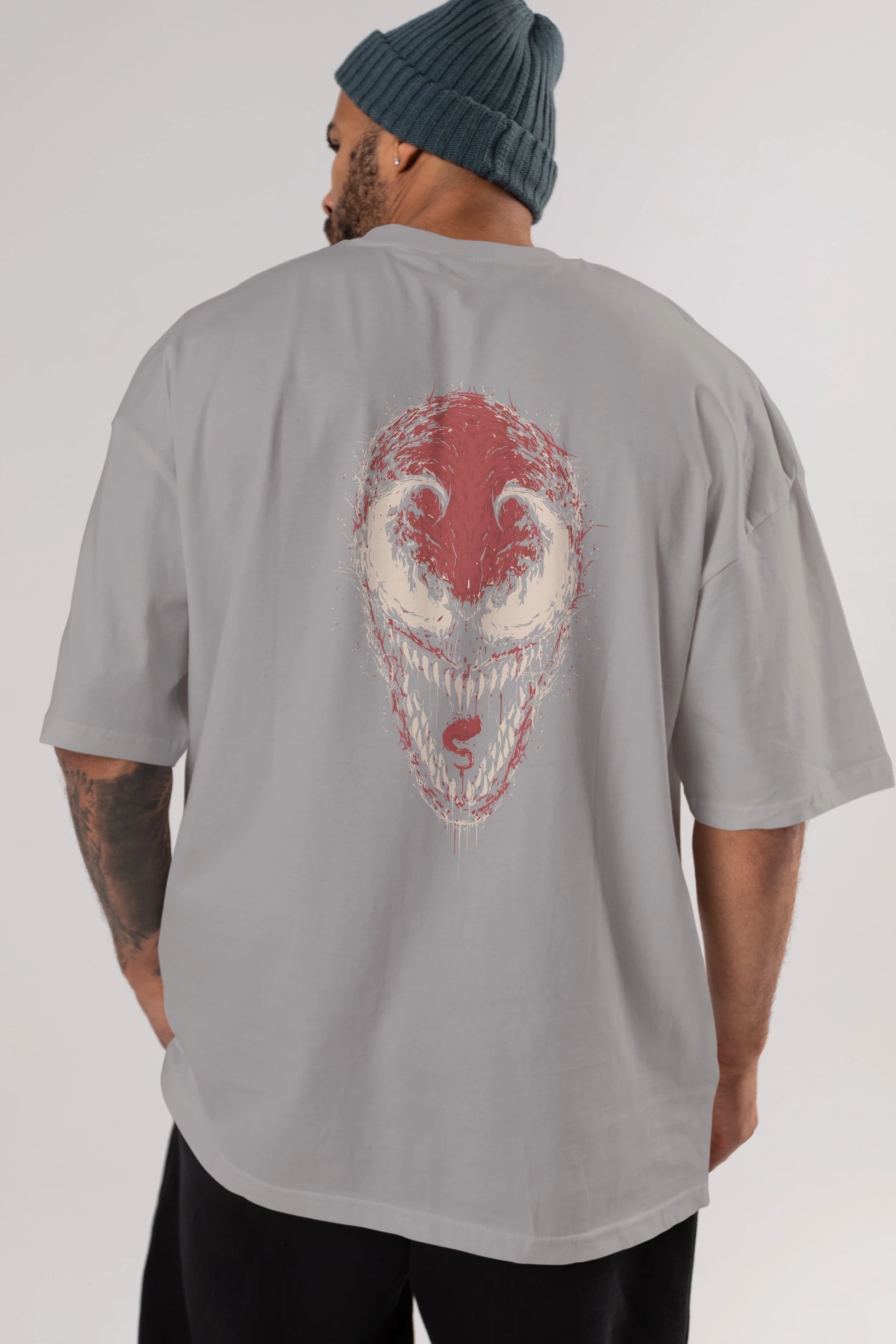 Venom (12) Arka Baskılı Oversize t-shirt Erkek Kadın Unisex %100 Pamuk Bisiklet Yaka tişort