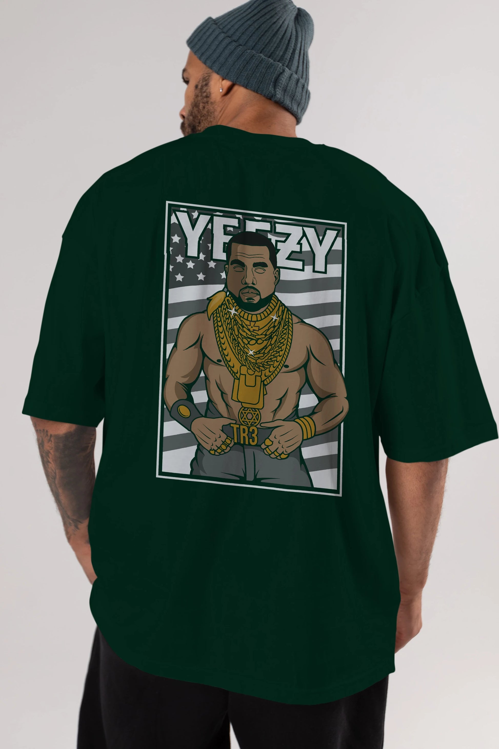 Mr.T Arka Baskılı Oversize t-shirt Erkek Kadın Unisex %100 Pamuk tişort