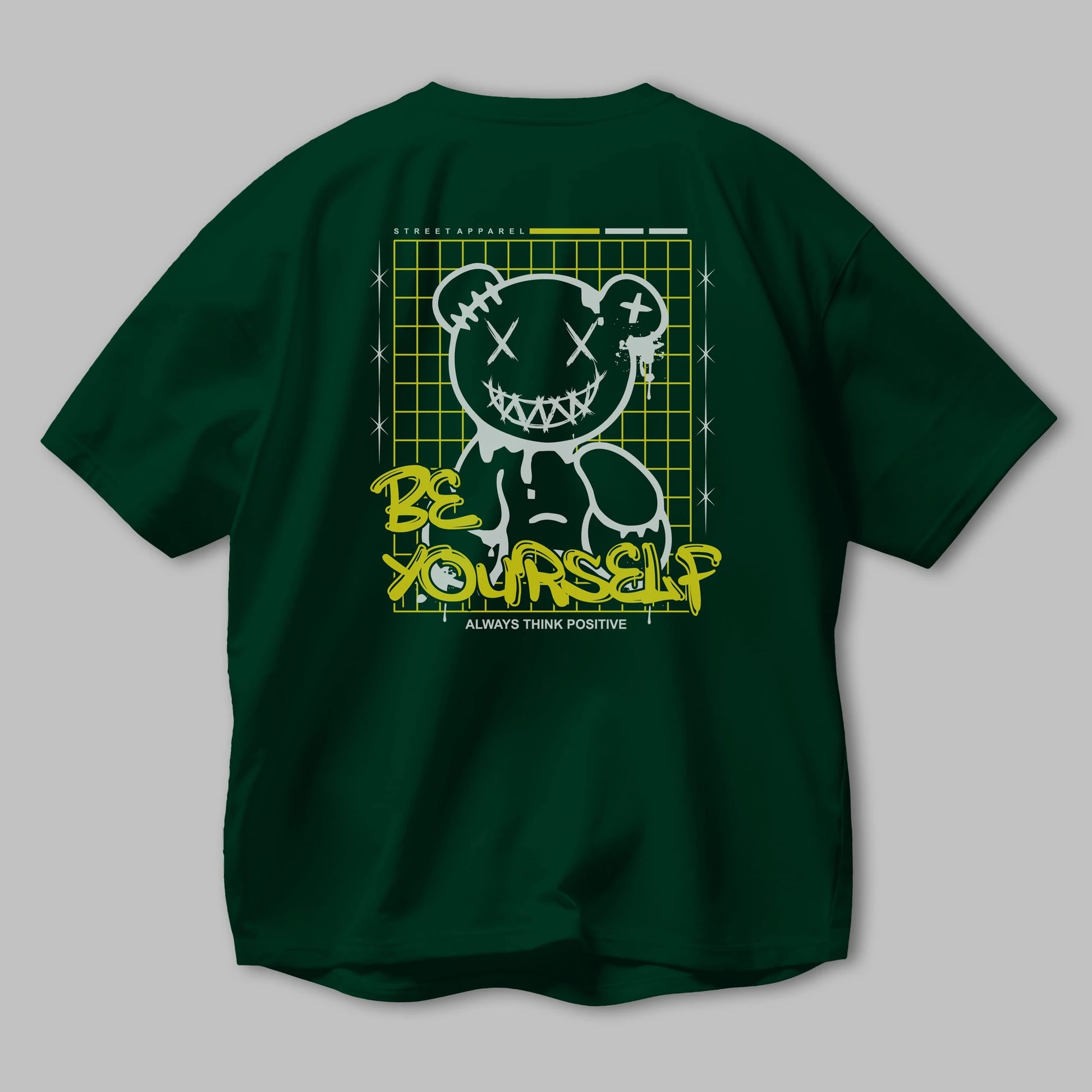 Teddy Bear Be Yourself Arka Baskılı Oversize t-shirt Erkek Kadın Unisex