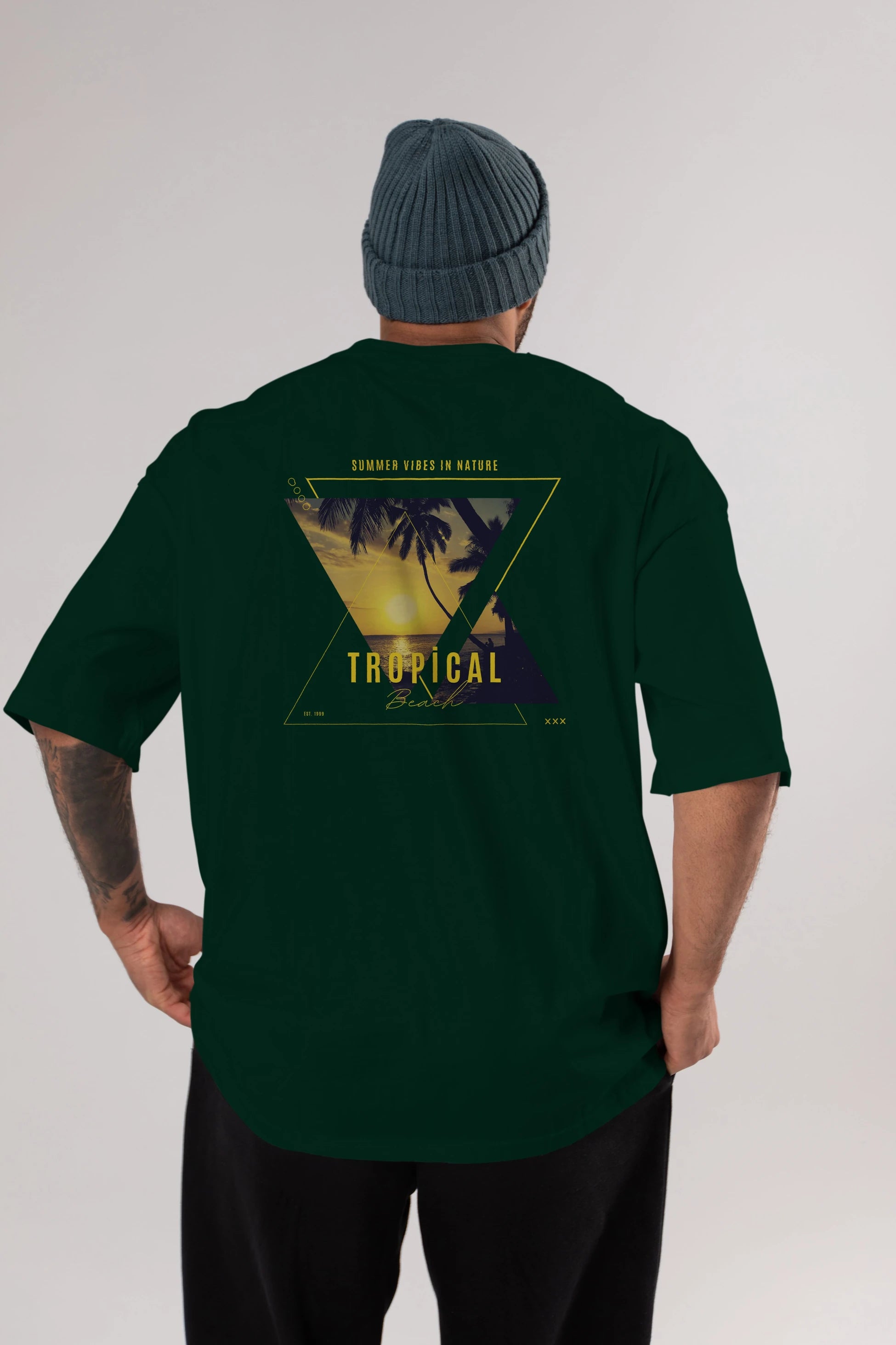 Summer Vibes Yazılı Arka Baskılı Oversize t-shirt Erkek Kadın Unisex
