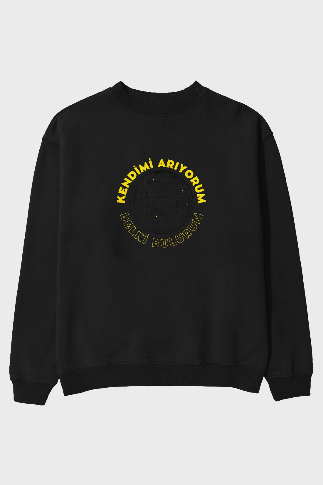 Kendimi Arıyorum Yazılı Ön Baskılı Oversize Sweatshirt Erkek Kadın Unisex