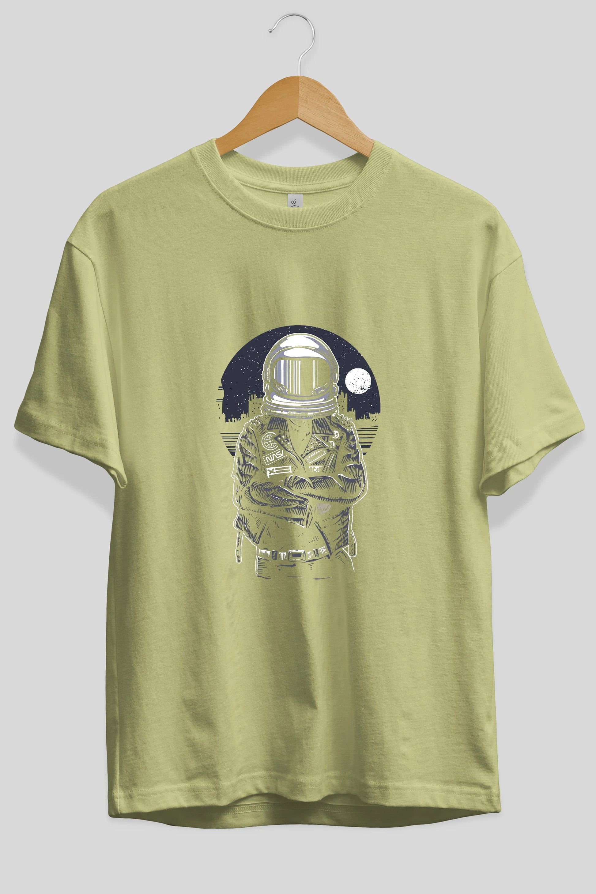 Astronaut Rebel Ön Baskılı Oversize t-shirt Erkek Kadın Unisex %100 Pamuk tişort