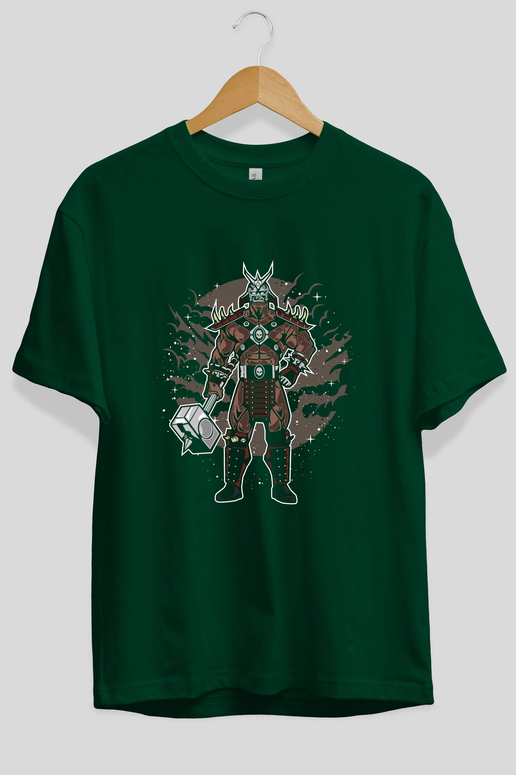 SHOU KHAN Ön Baskılı Oversize t-shirt Erkek Kadın Unisex %100 Pamuk tişort