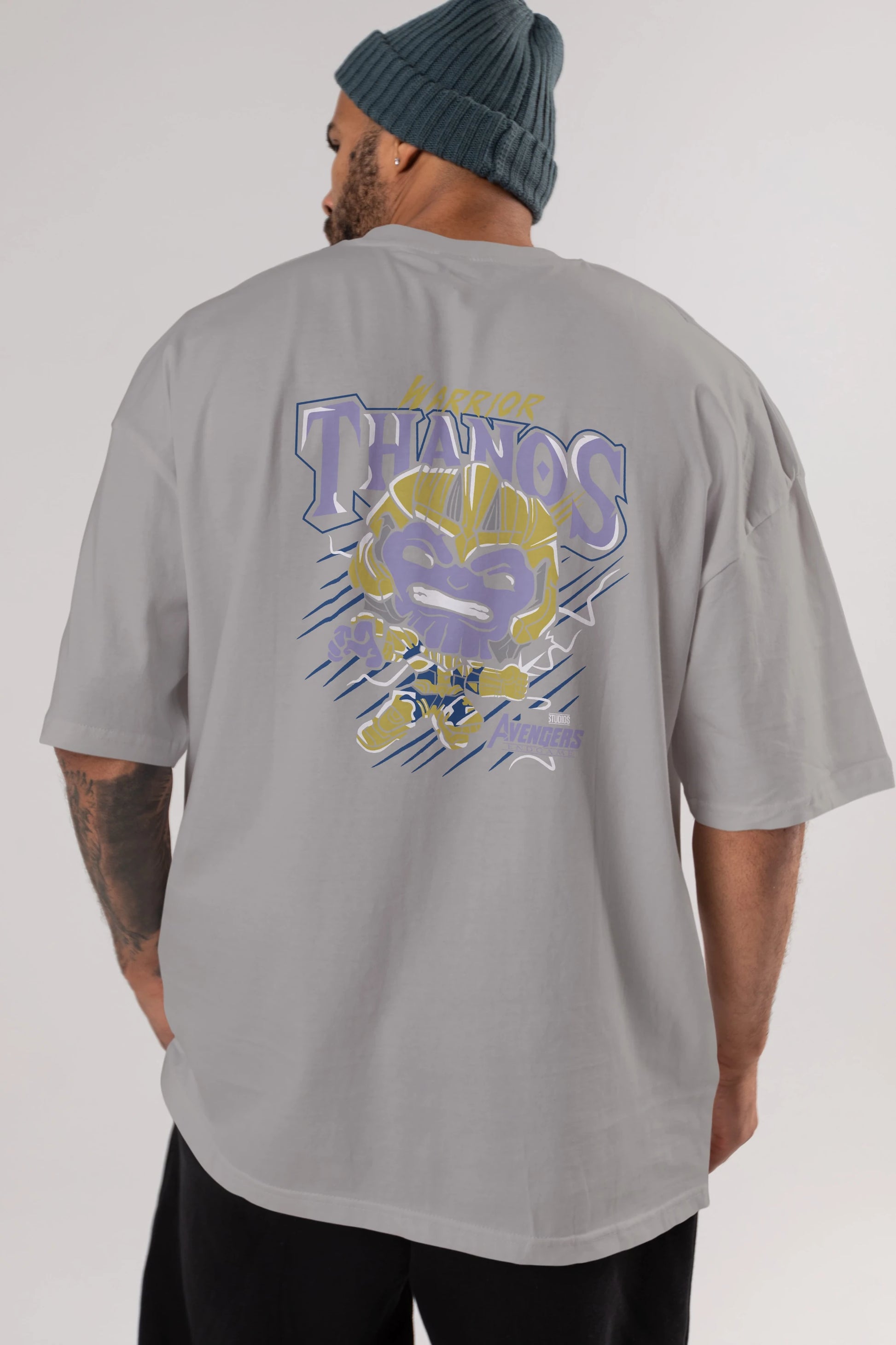 Thanos (2) Arka Baskılı Oversize t-shirt Erkek Kadın Unisex %100 Pamuk Bisiklet Yaka tişort