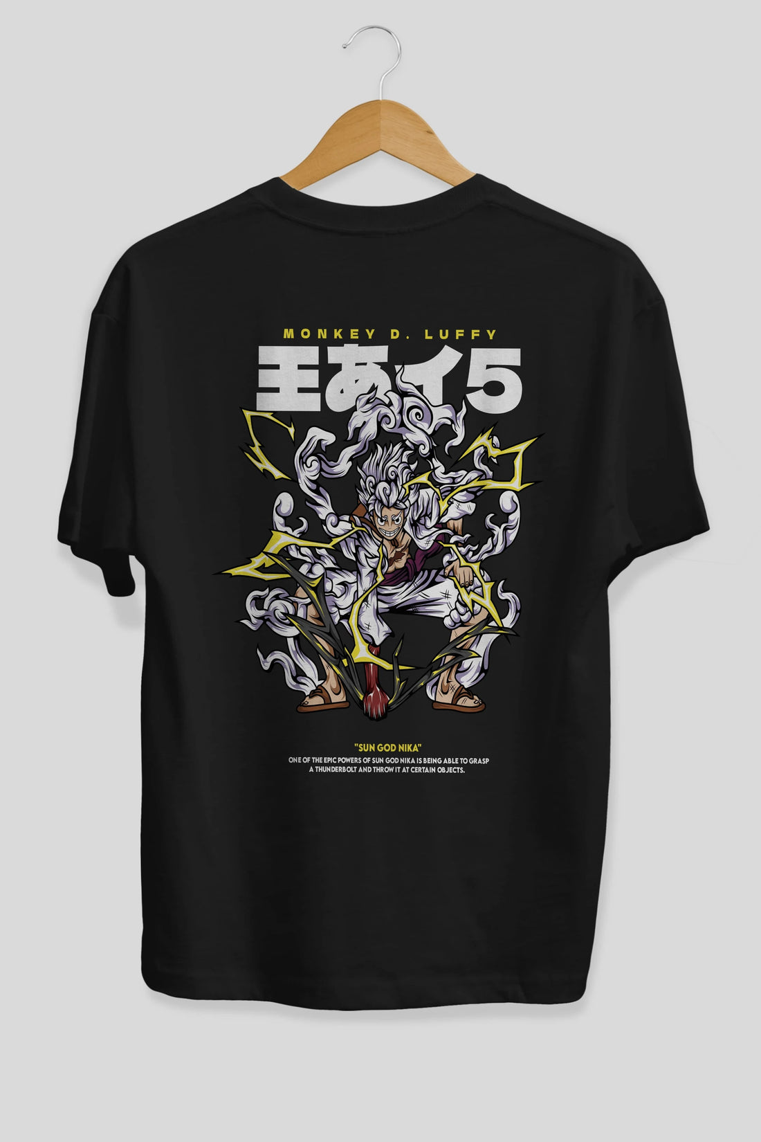 Monkey D. Luffy Anime Arka Baskılı Oversize t-shirt Erkek Kadın Unisex
