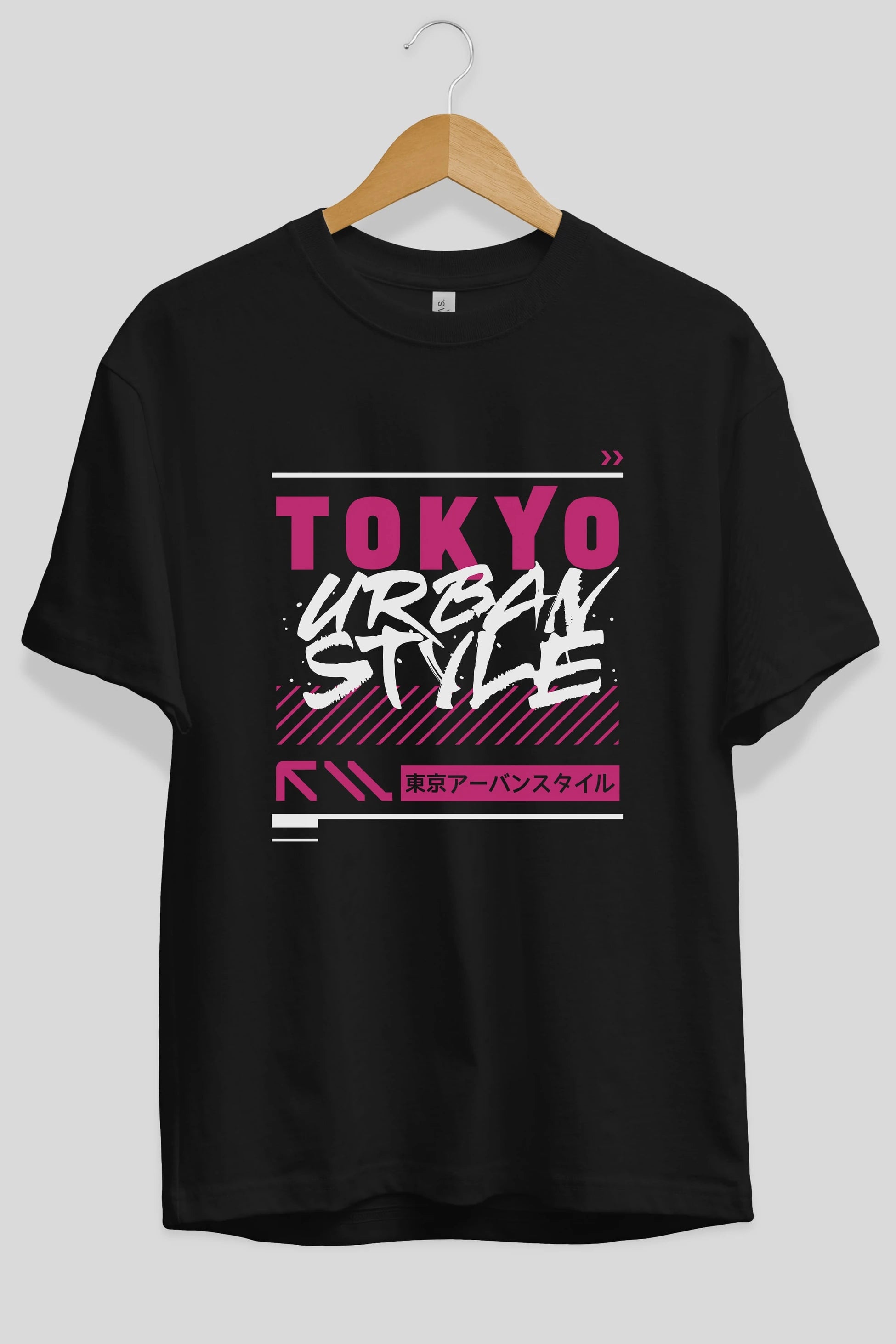 Tokyo Urban Style Ön Baskılı Oversize t-shirt Erkek Kadın Unisex