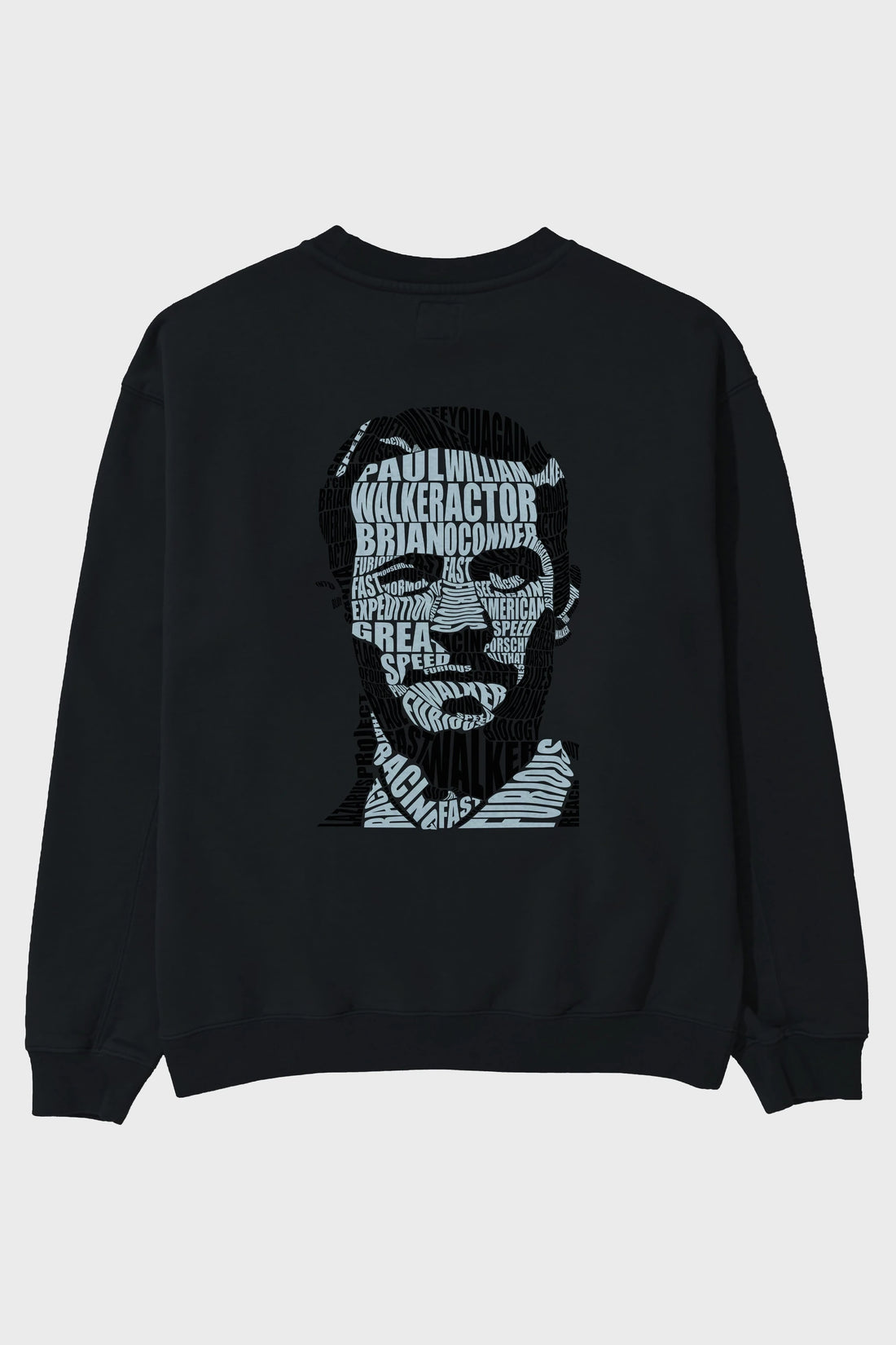 Paul Walker Calligram Arka Baskılı Oversize Sweatshirt Erkek Kadın Unisex