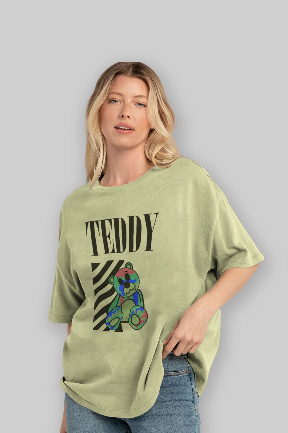 Teddy Bear 2 Ön Baskılı Oversize t-shirt Erkek Kadın Unisex
