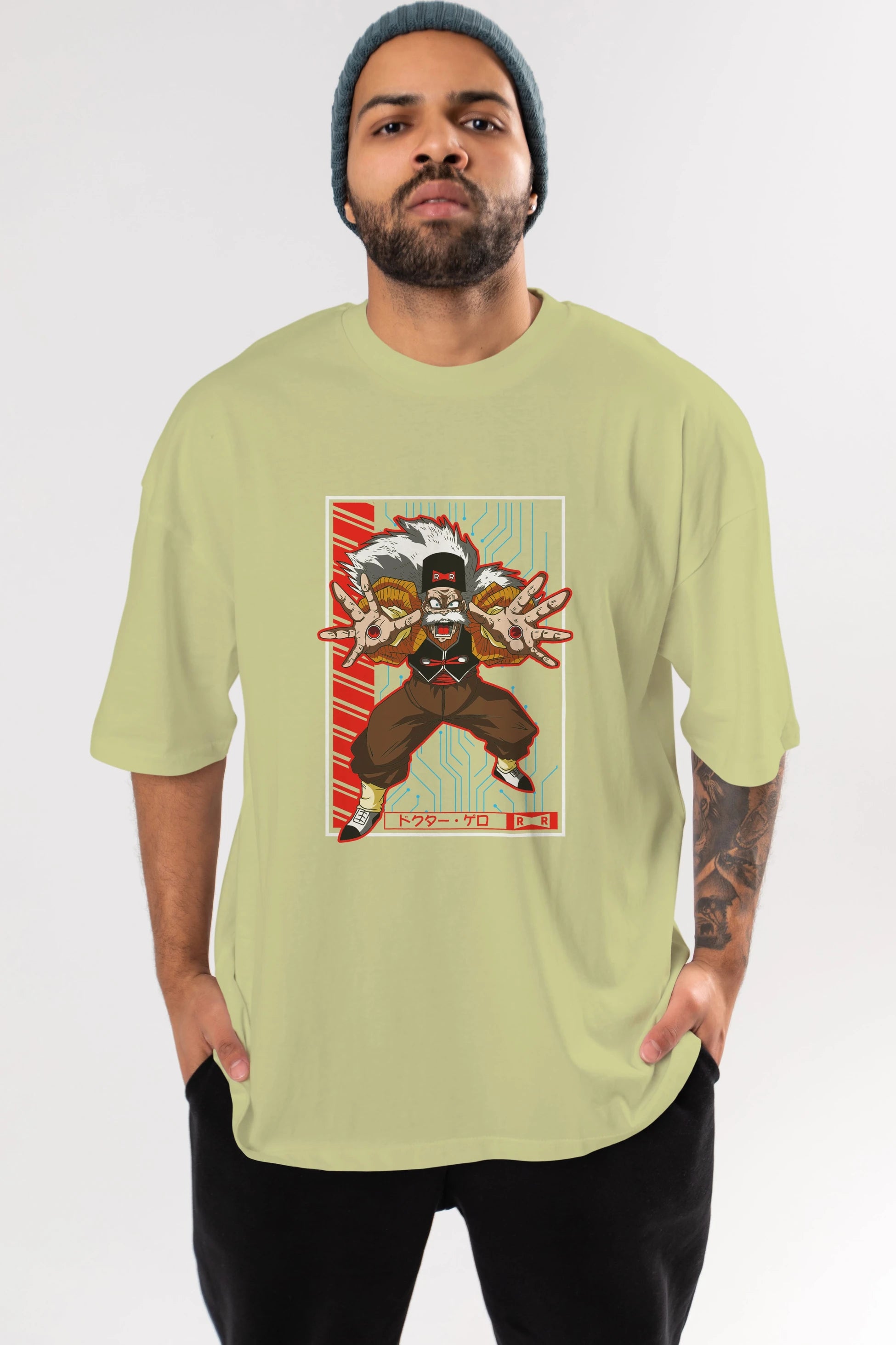 DragonBall DrMakigero Anime Ön Baskılı Oversize t-shirt %100 pamuk Erkek Kadın Unisex