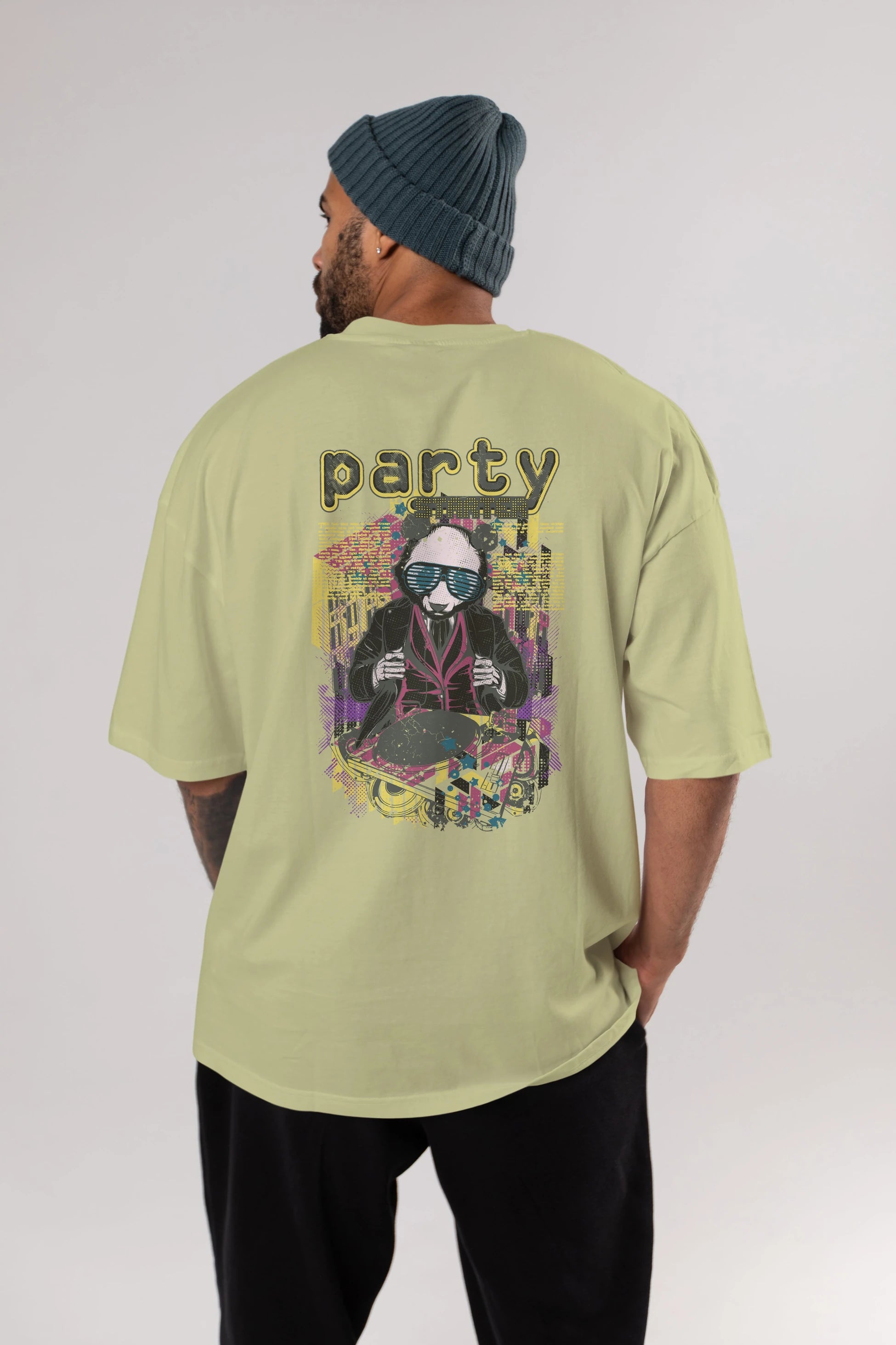 Party Starter Arka Baskılı Oversize t-shirt Erkek Kadın Unisex