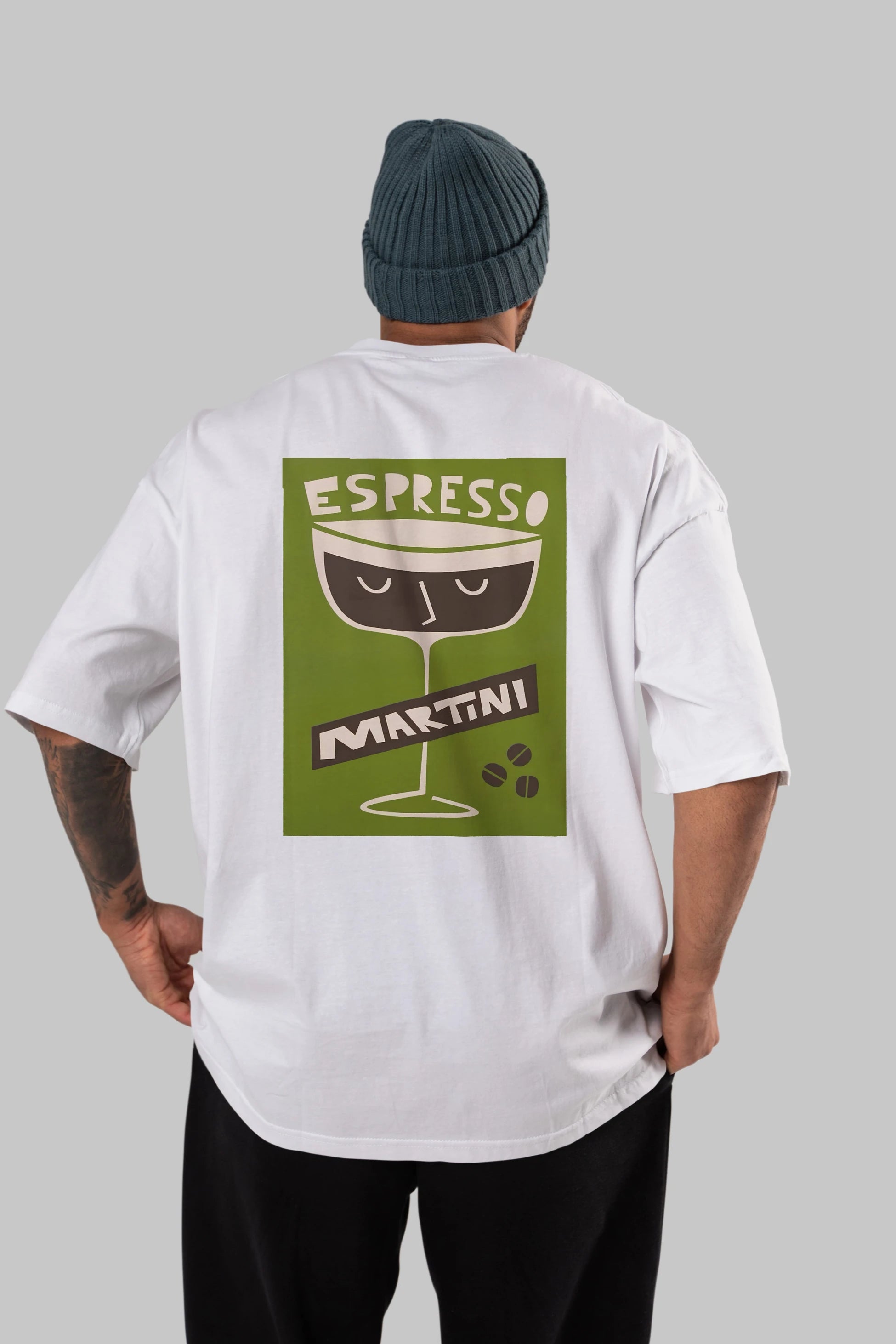 Espresso Martini 2 Arka Baskılı Oversize t-shirt Erkek Kadın Unisex %100 Pamuk Bisiklet Yaka tişort