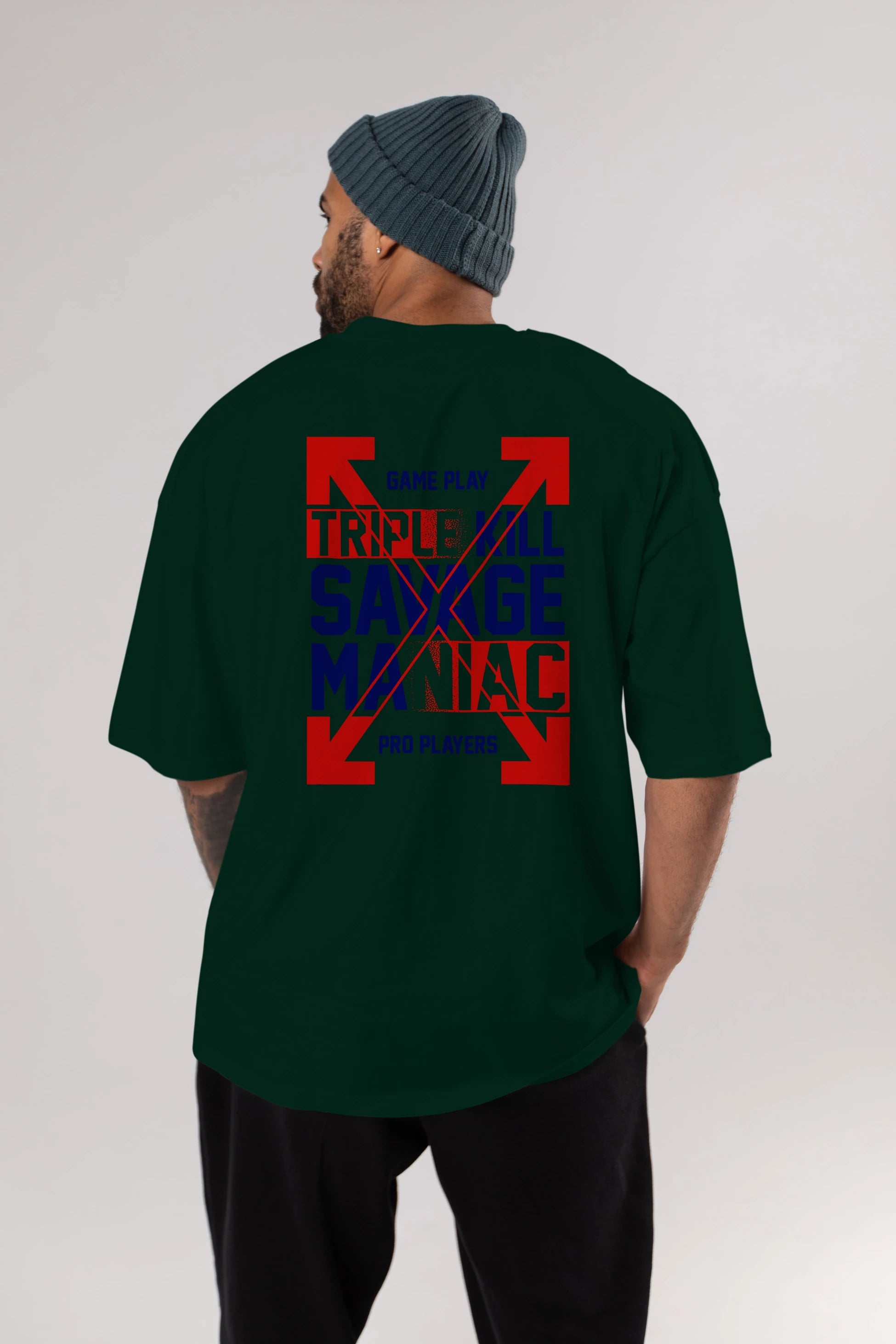 Kill Savage Arka Baskılı Oversize t-shirt Erkek Kadın Unisex