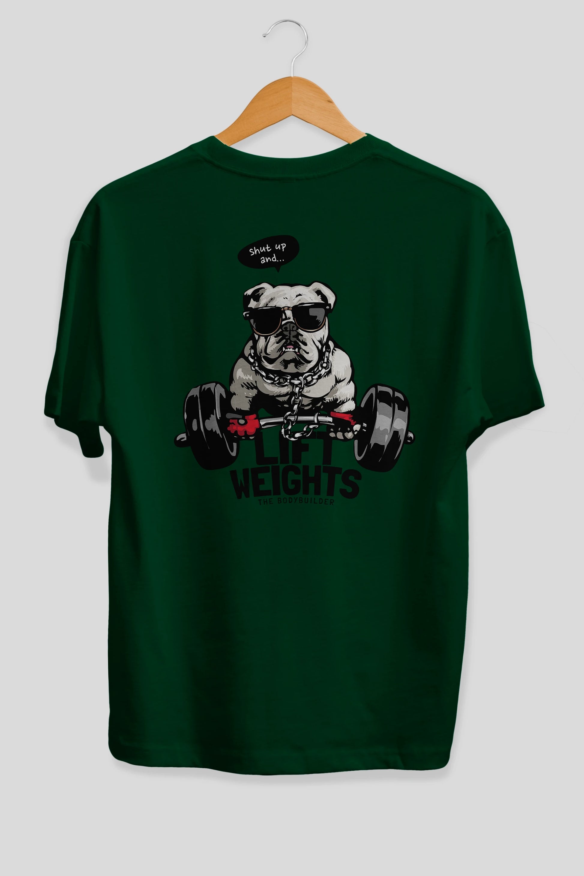Teddy Bear Lift Weights Arka Baskılı Oversize t-shirt Erkek Kadın Unisex %100 Pamuk