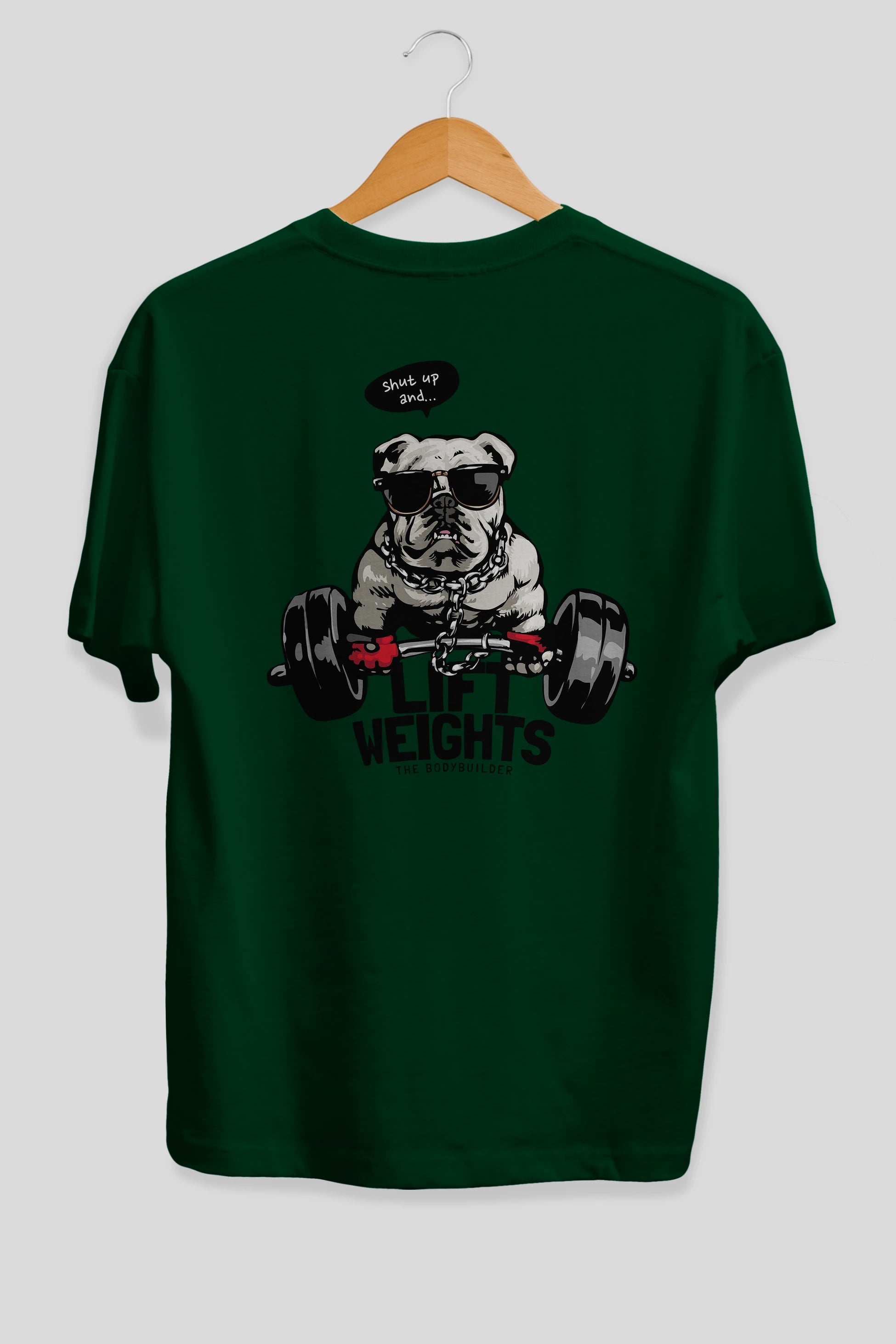 Teddy Bear Lift Weights Arka Baskılı Oversize t-shirt Erkek Kadın Unisex %100 Pamuk