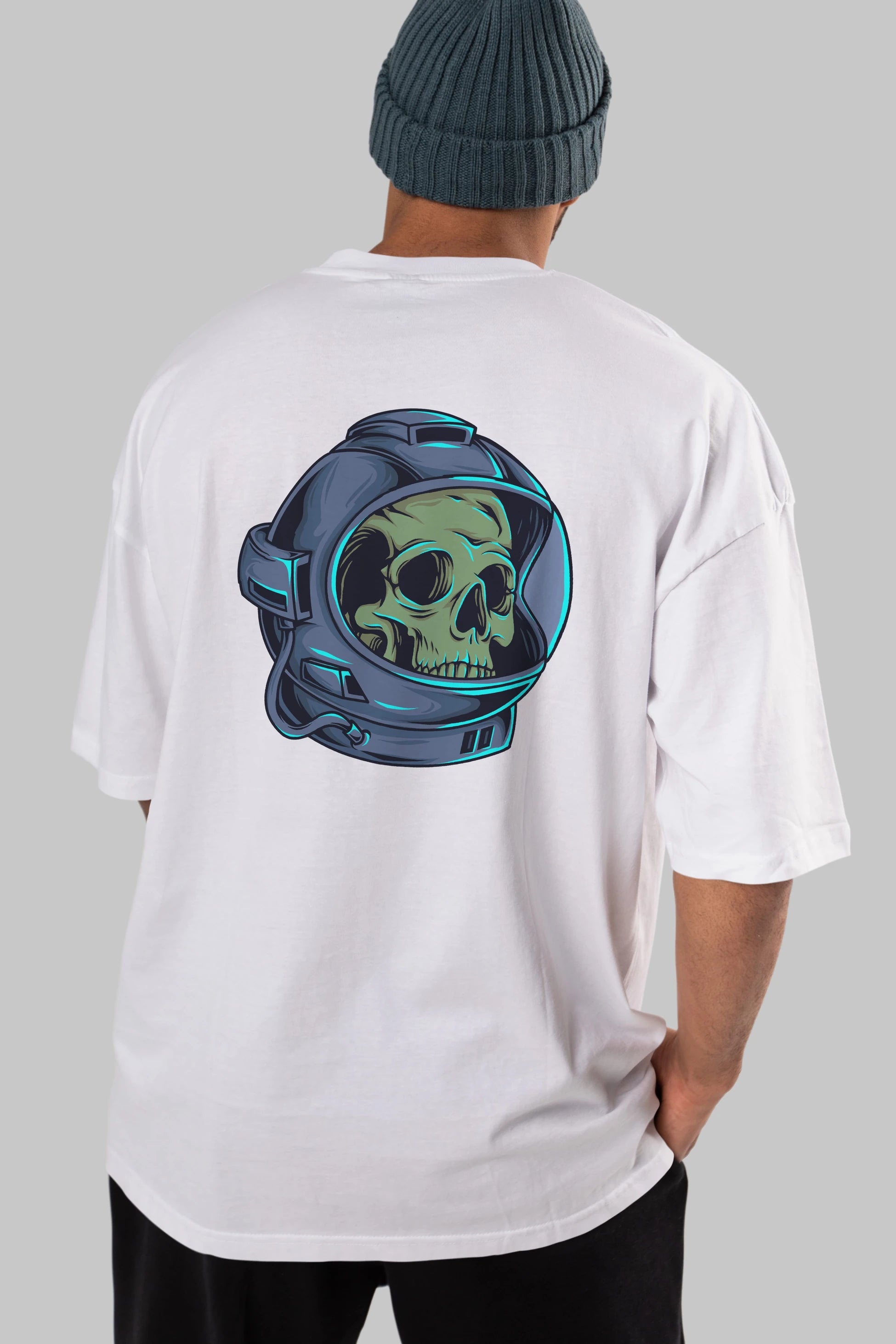 Astroskull Arka Baskılı Oversize t-shirt Erkek Kadın Unisex