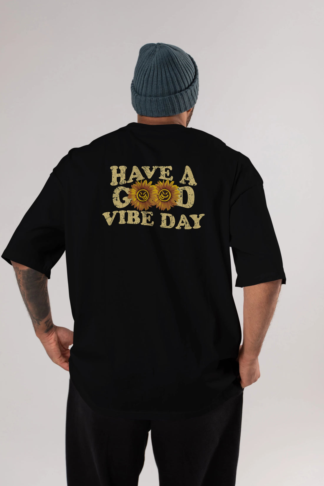 Have a Good Vibe Day Arka Baskılı Oversize t-shirt Erkek Kadın Unisex