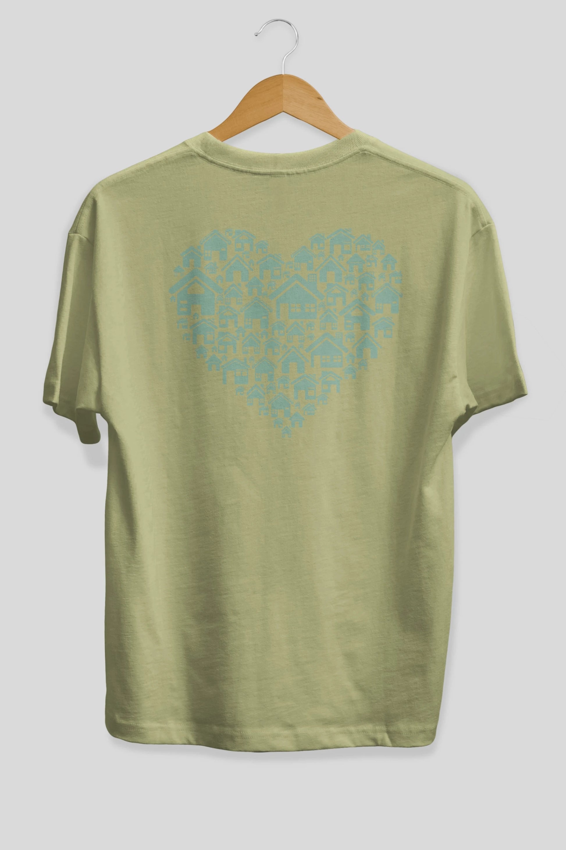 Home Heart Arka Baskılı Oversize t-shirt %100 pamuk Erkek Kadın Unisex
