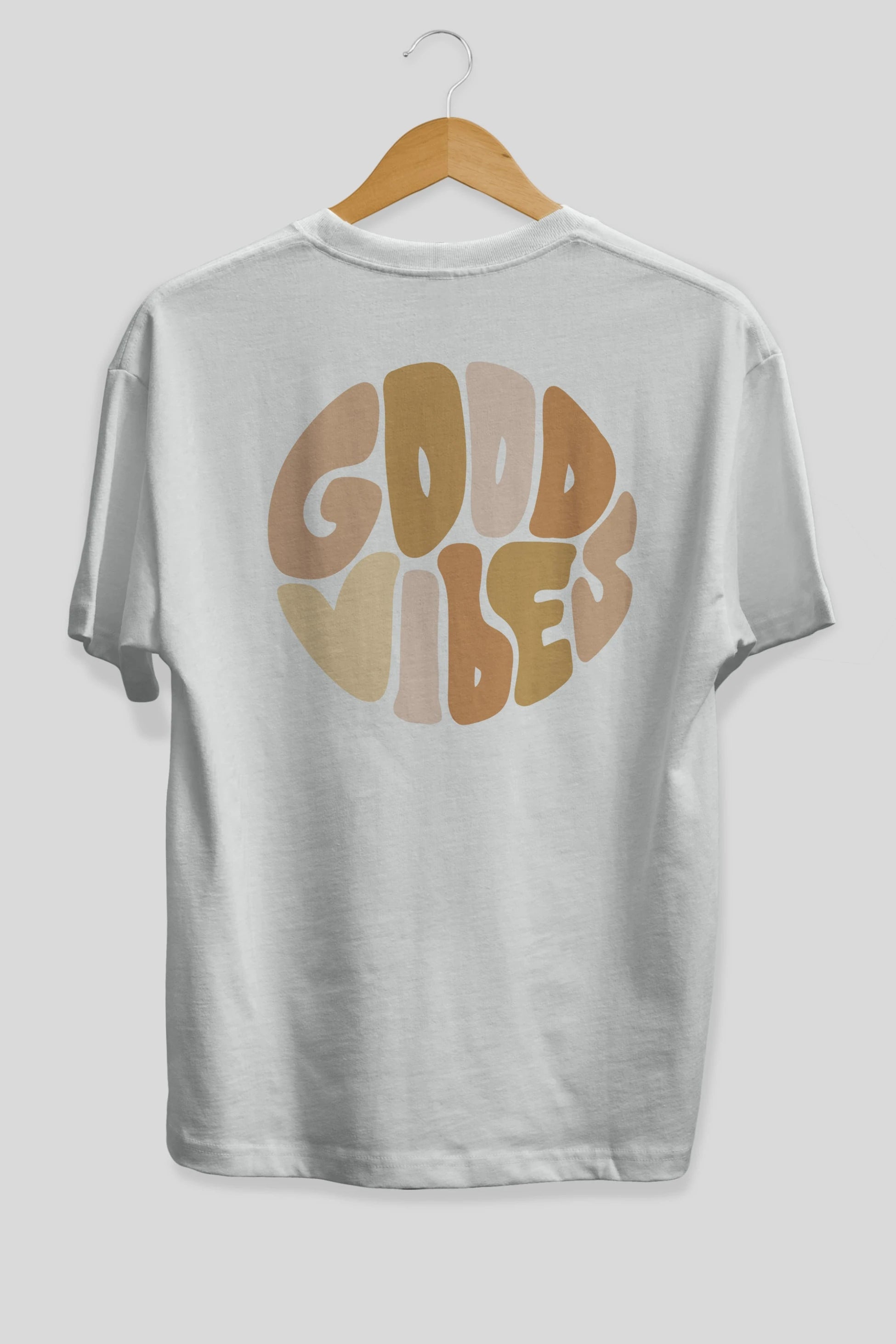 Good Vibes Yazılı 3 Arka Baskılı Oversize t-shirt Erkek Kadın Unisex