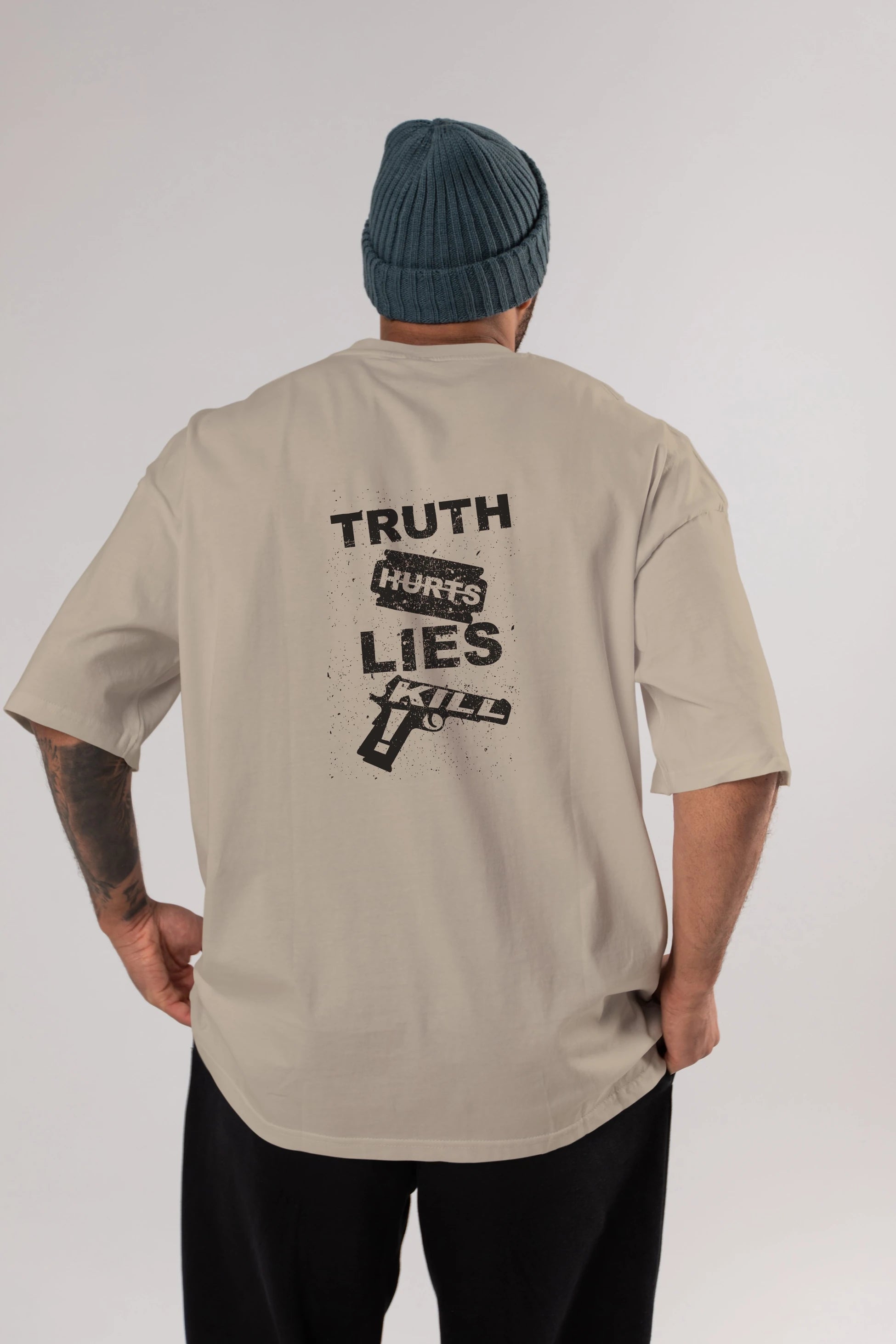 Truth Hurts Arka Baskılı Oversize t-shirt %100 pamuk Erkek Kadın Unisex