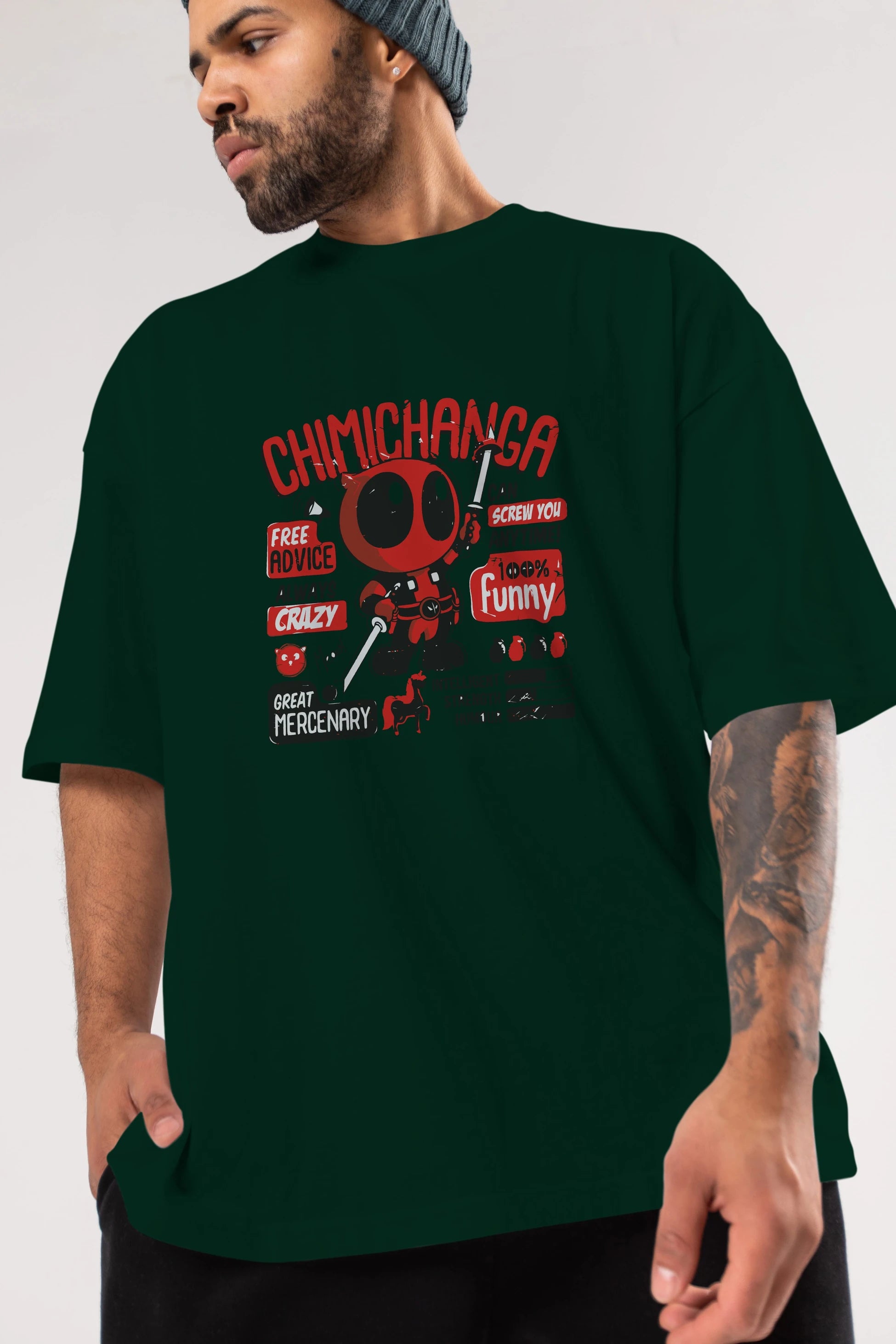 Deadpool (9) Ön Baskılı Oversize t-shirt Erkek Kadın Unisex %100 Pamuk Bisiklet Yaka tişort