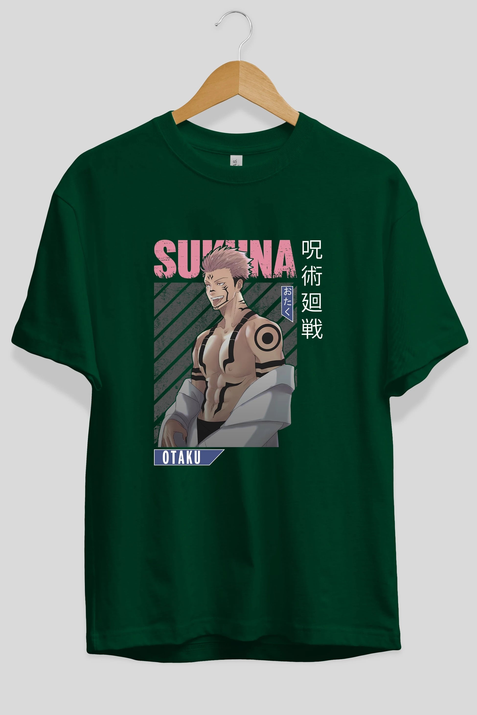 Sukuna Ryoumen Anime Ön Baskılı Oversize t-shirt %100 pamuk Erkek Kadın Unisex
