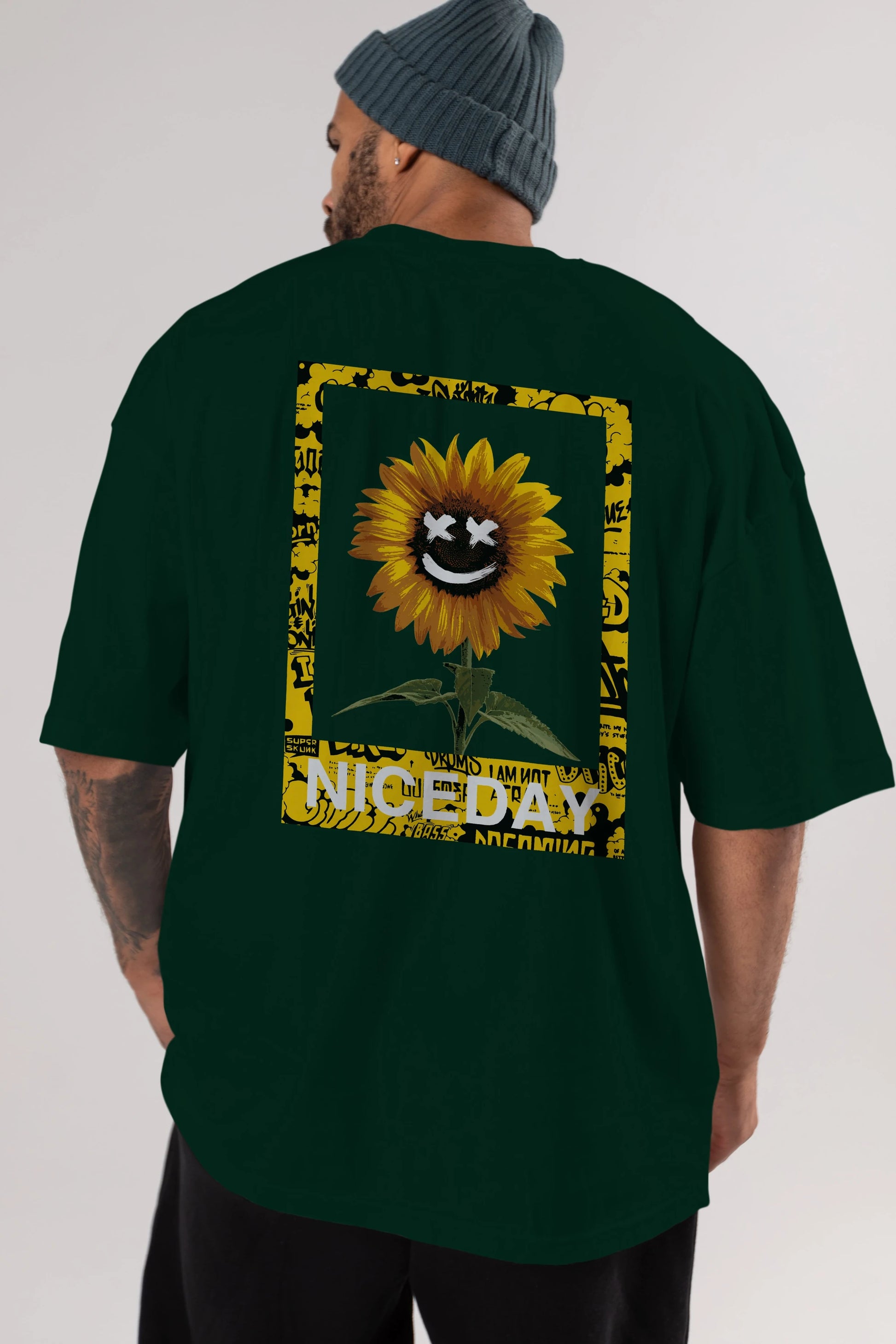Niceday Streewear Arka Baskılı Oversize t-shirt Erkek Kadın Unisex