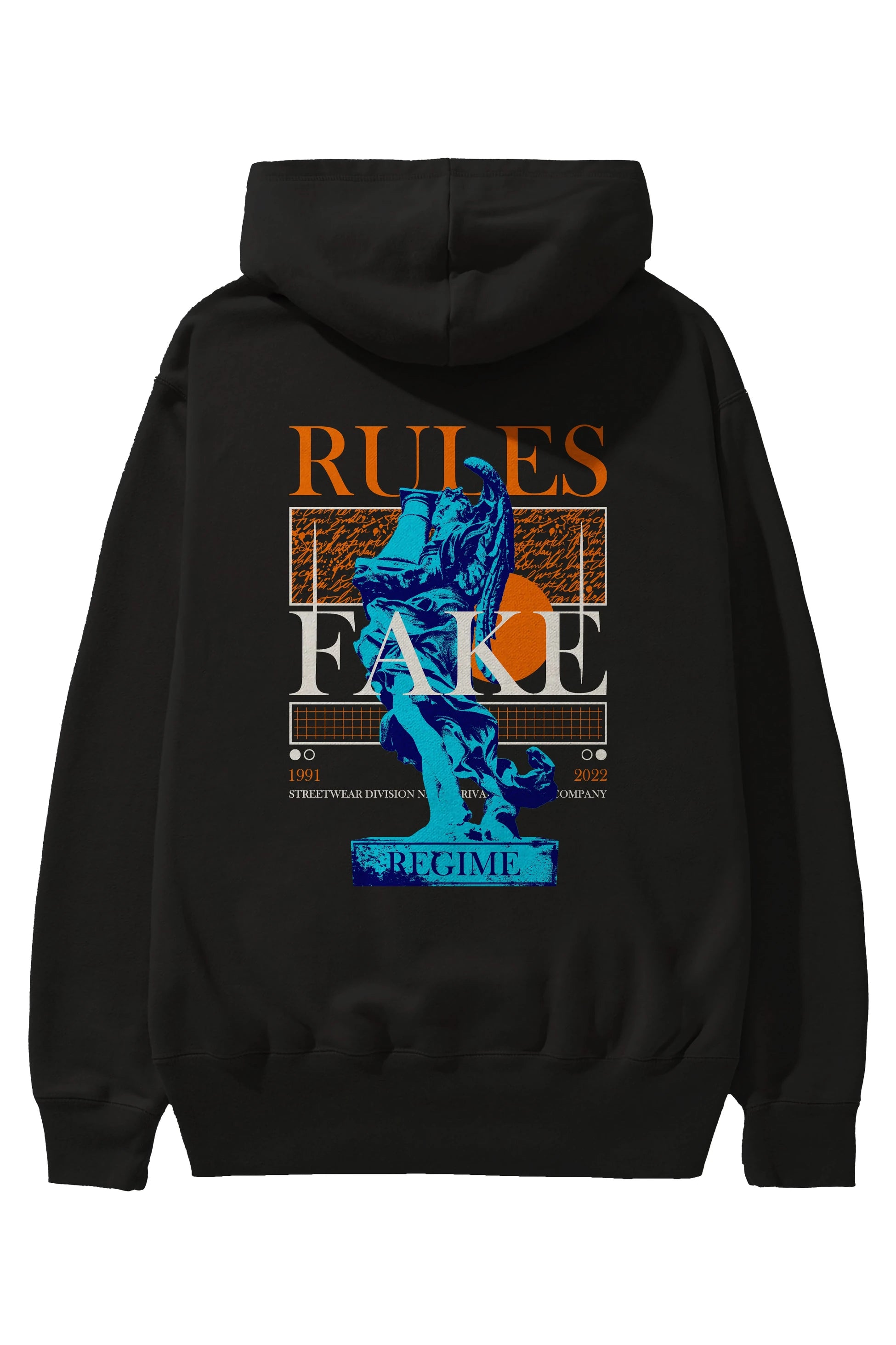 Rules Fake Arka Baskılı Hoodie Oversize Kapüşonlu Sweatshirt Erkek Kadın Unisex