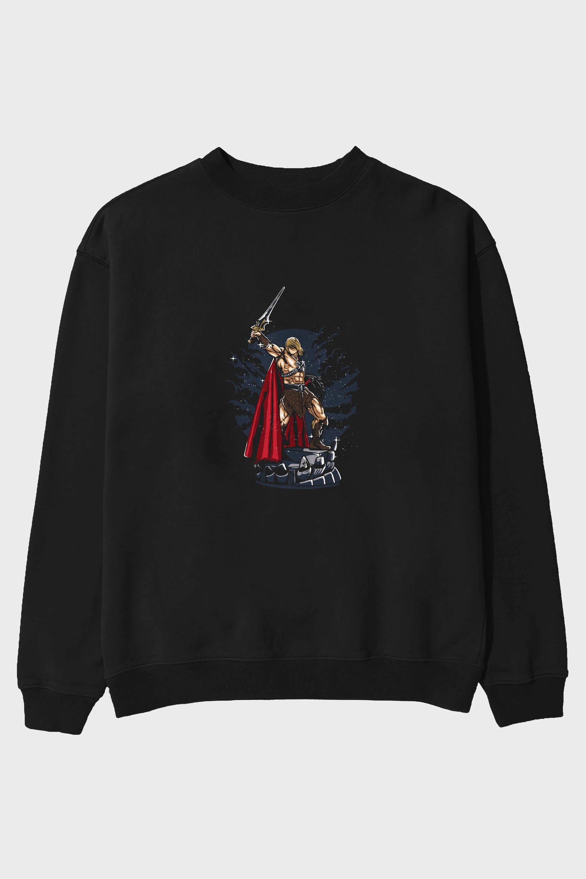 Warrior Ön Baskılı Oversize Sweatshirt Erkek Kadın Unisex
