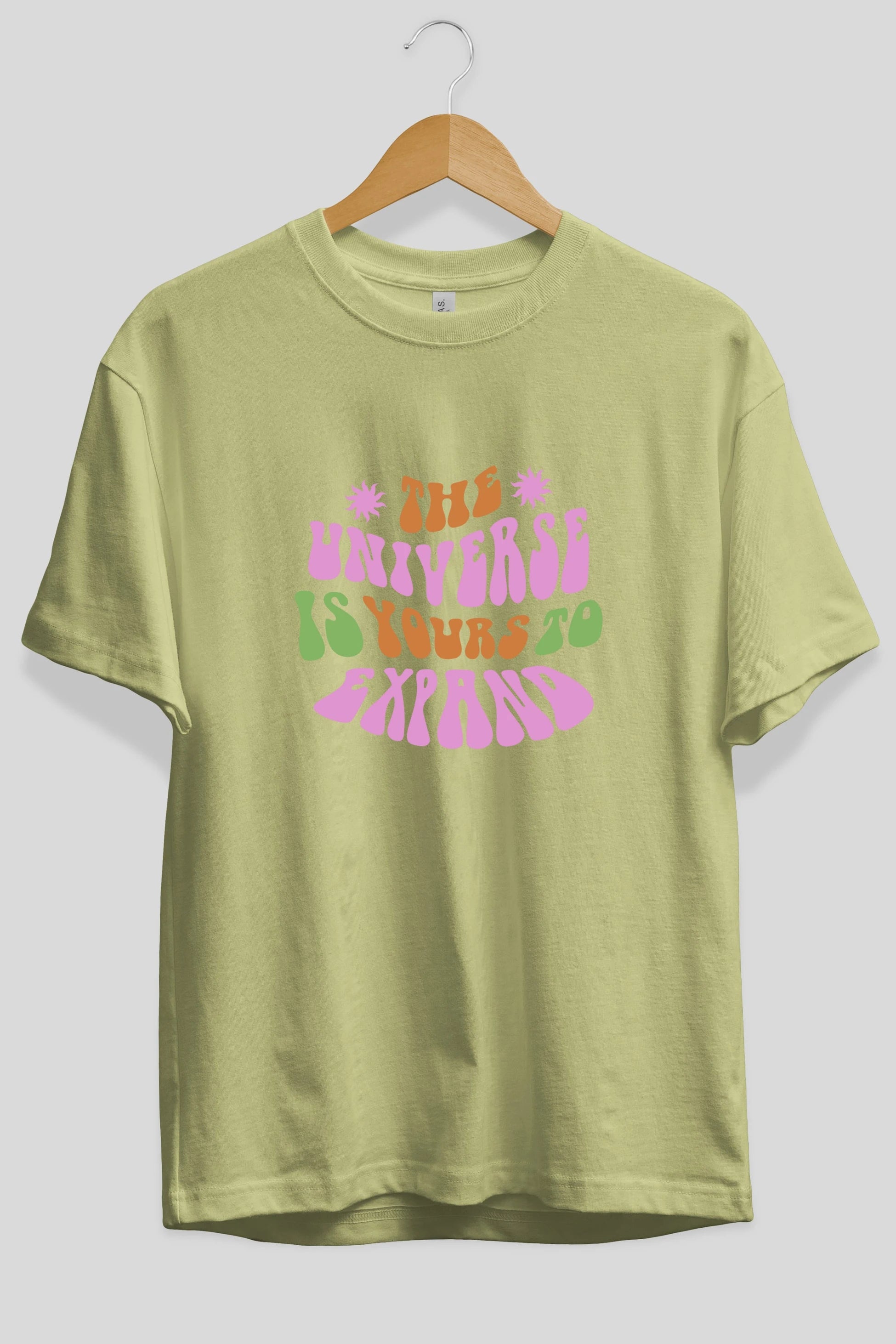 The Universe is Yours Yazılı Ön Baskılı Oversize t-shirt Erkek Kadın Unisex